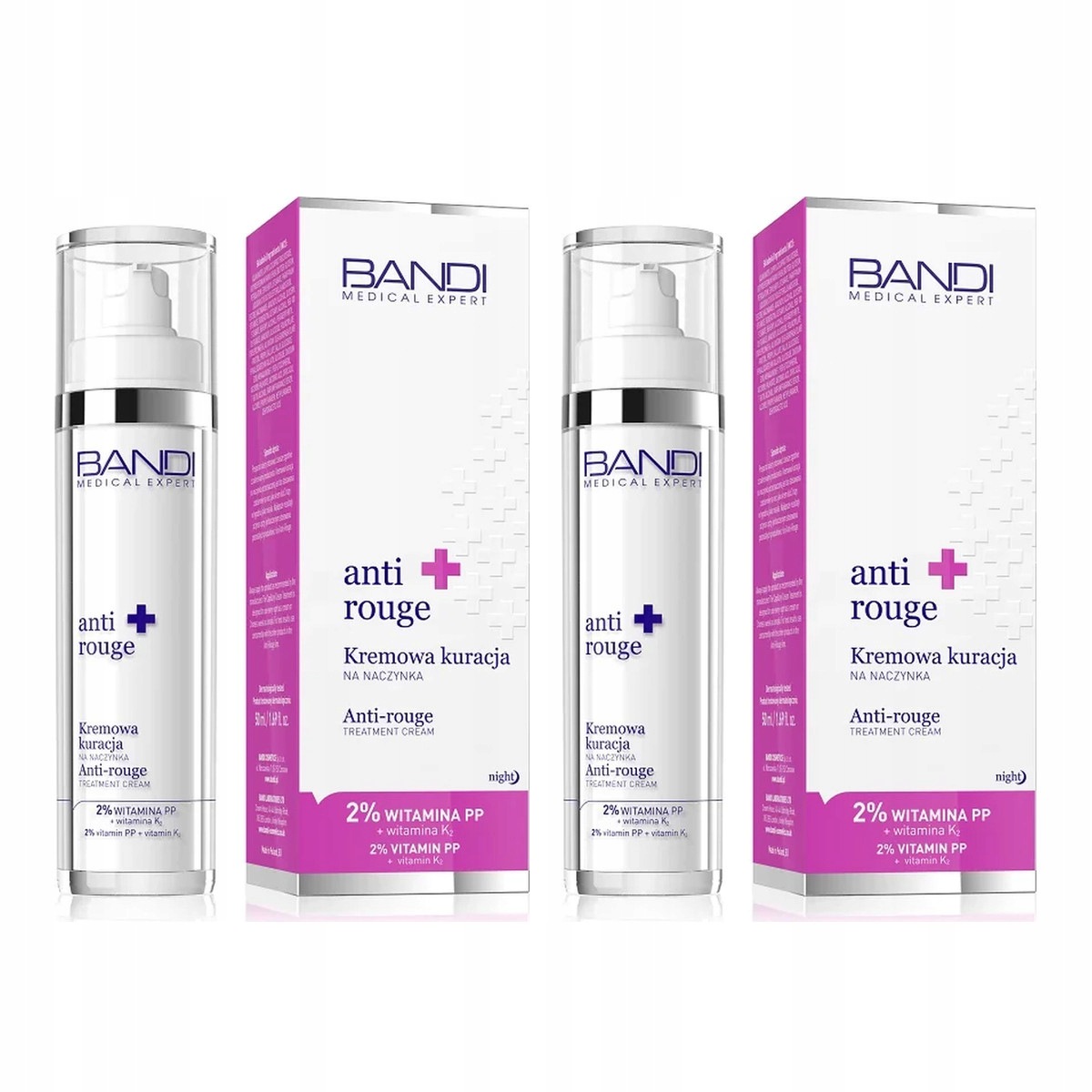 Zestaw: 2x Bandi Medical Expert Anti Rouge kremowa kuracja na naczynka 50ml