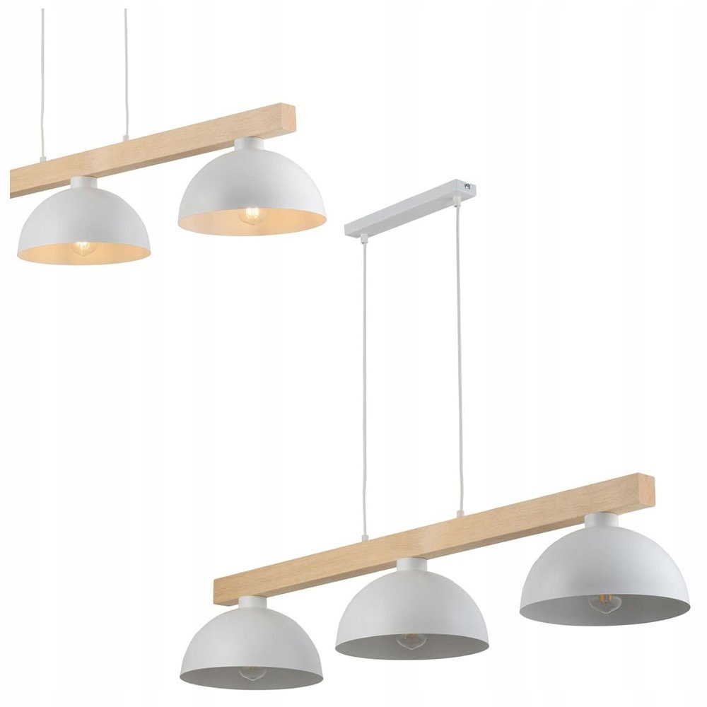 Trojité závesné svietidlo Oslo White Tk Lighting minimalizmus drevo kov