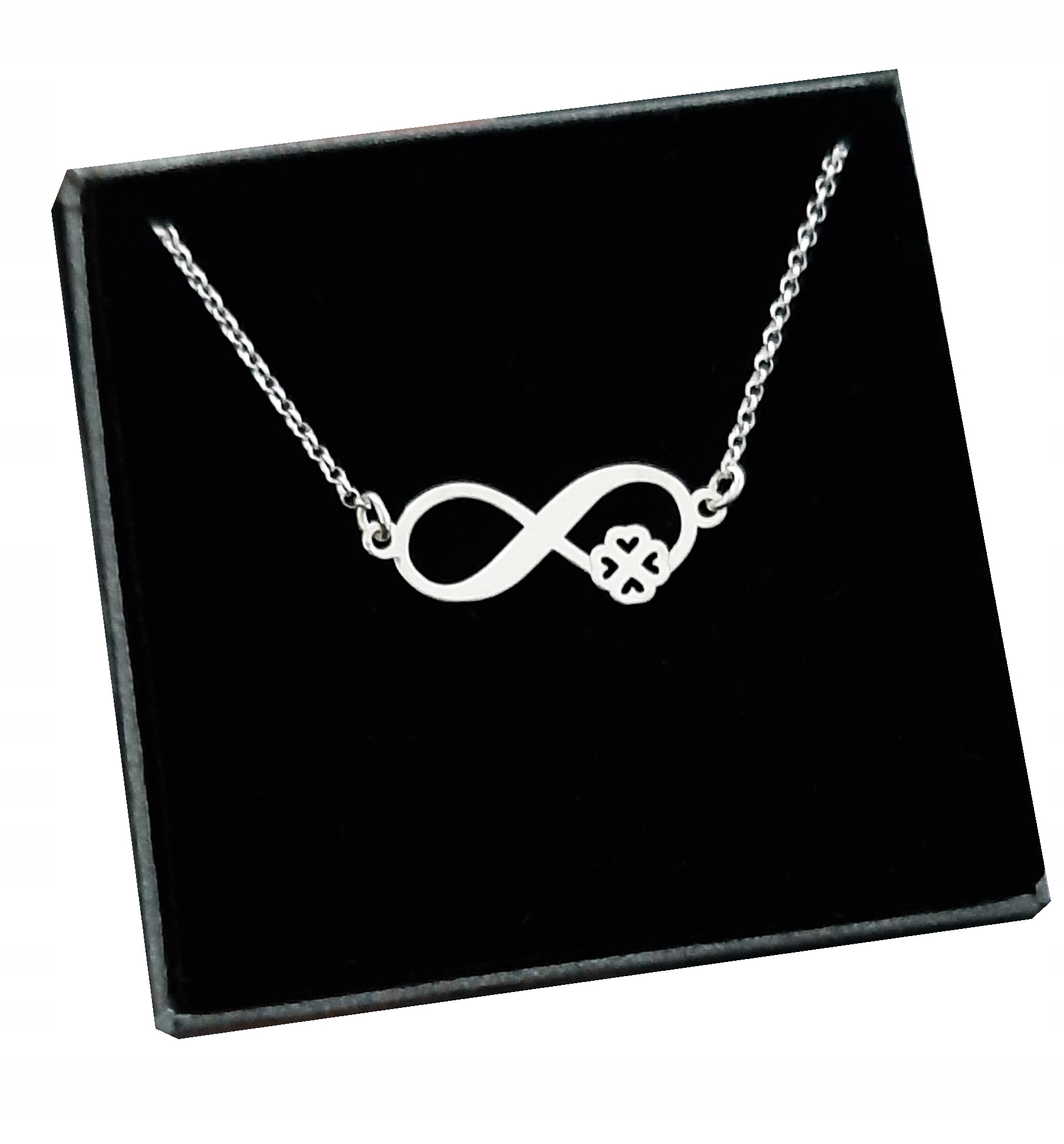 

Naszyjnik nieskończoność koniczynka srebro 925