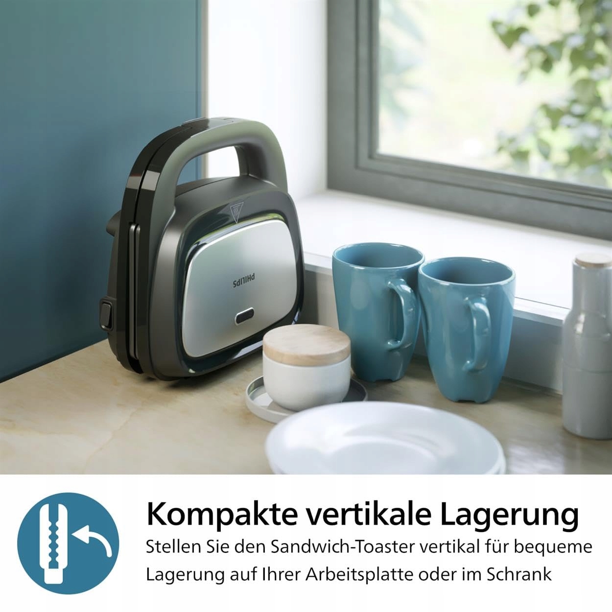 PHILIPS Opiekacz 5000 Seria 750W Panini Gofry Kanapki Czarny Srebrny — miniatura 7