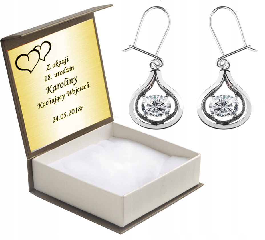 

Kolczyki Wiszące W Kształcie Kropli Z Cyrkoniami