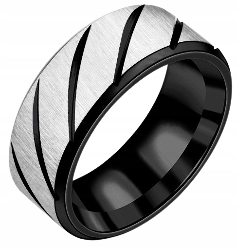 Czarny Pierścień Sygnet Polerowany Punk STAL