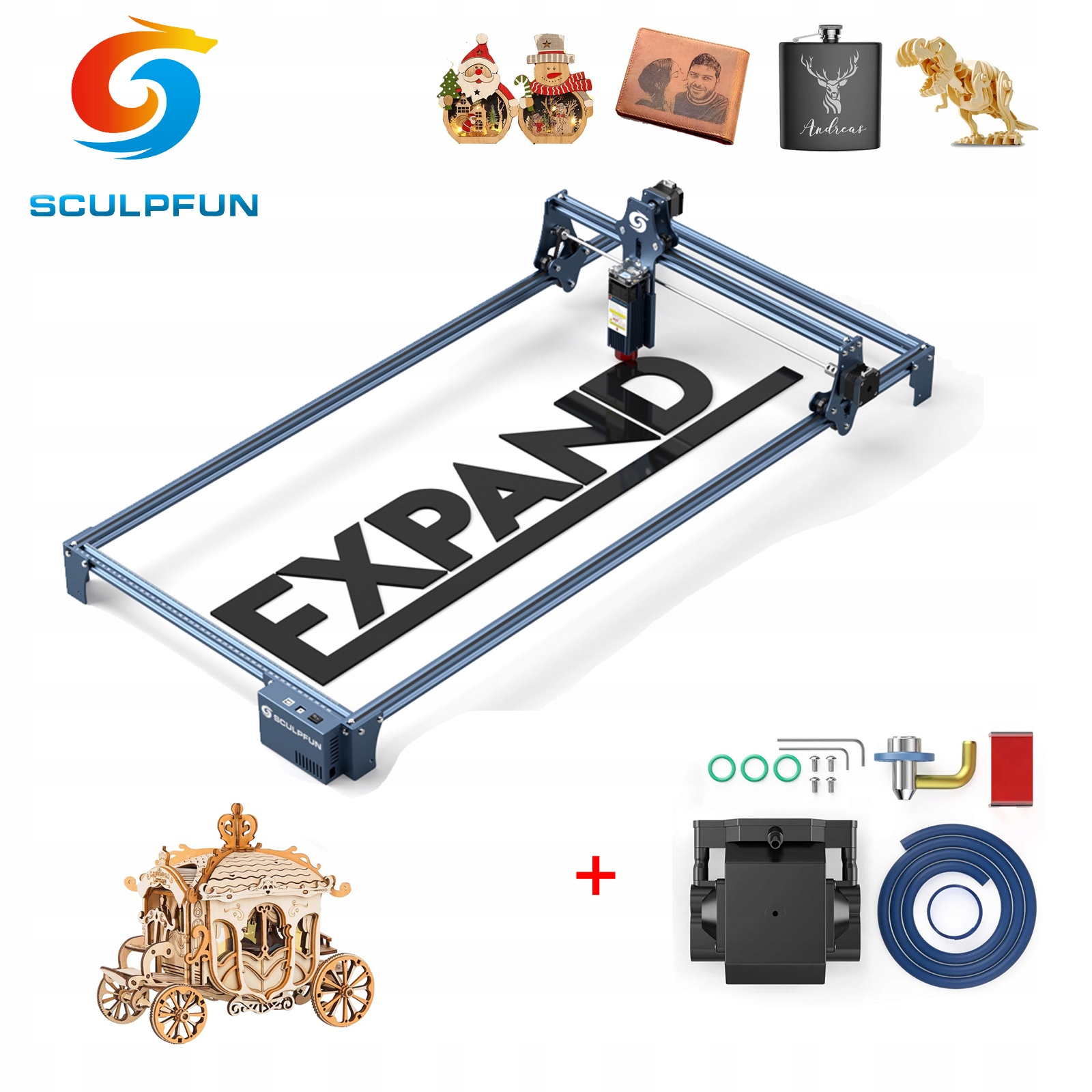 Nová laserová gravírka Sculpfun S9 90W osa Y 410 x 950 mm