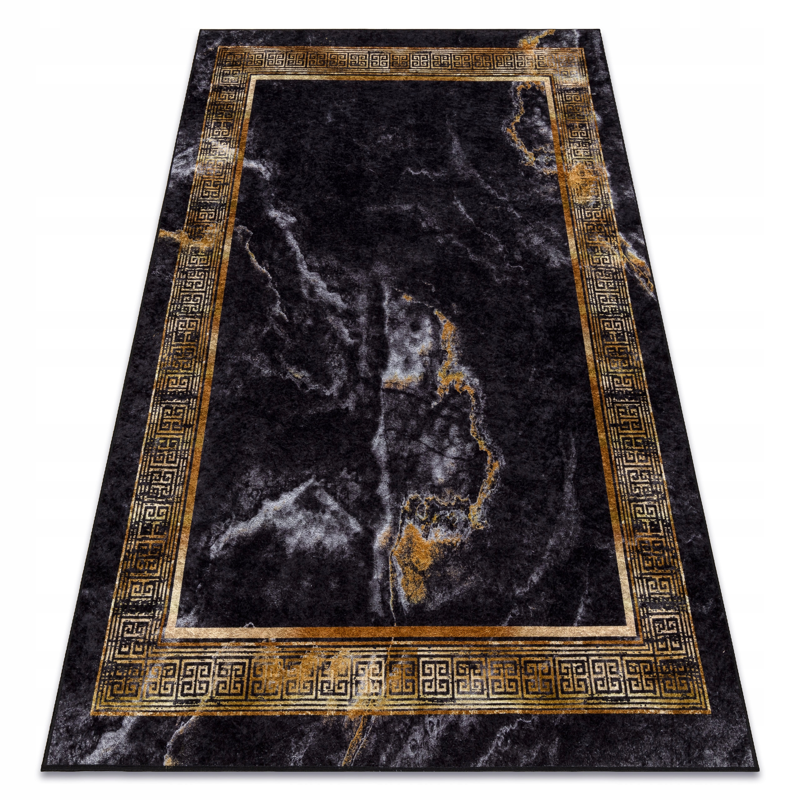 Dywan do prania antypoślizg Glamoure Design Marmur grecki czarny 80x150 cm