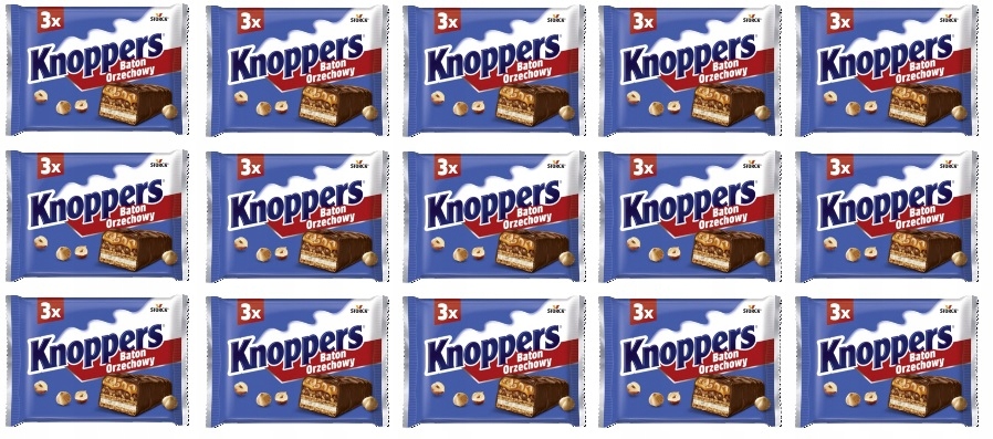Levně 15x 120g Knoppers ořechová Tyčinka 3 ks v kartonu