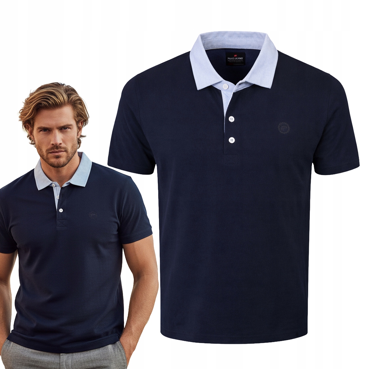 polokošile Pánské bavlněné Tmavě Modré Alt Elegantní XL Pako Jeans