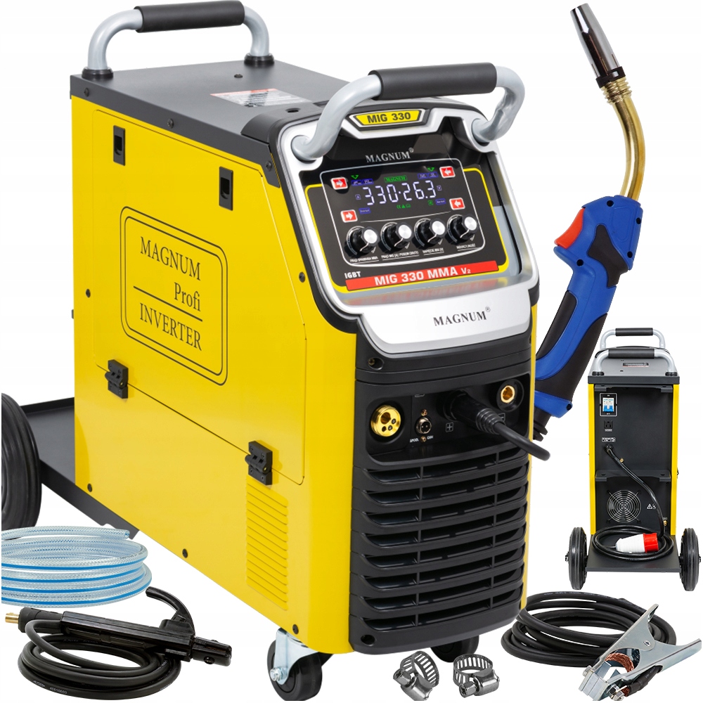Spawarka Migomat Magnum Mig 330 Mma V2 Mag Mma 2T 4T Igbt 4x4 Indukcyjność