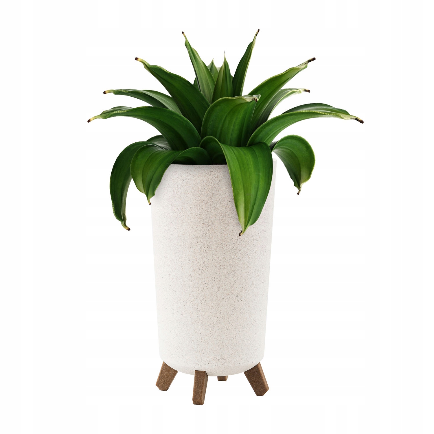 Doniczka wysoka na nóżkach Tubus Biała Ekologiczna Długość (cm) 24