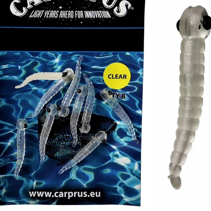 Carprus Mouthsnagger Dragonfly Larva Shorty Clear 8szt Pozycjoner robaczek