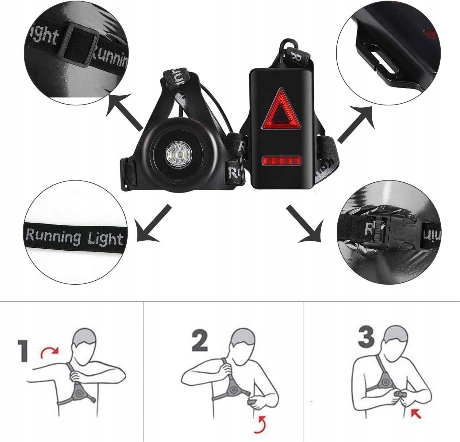 LATARKA DO BIEGANIA NA KLATKE PIERSIOWĄ SPORT IPX Materiał aluminium