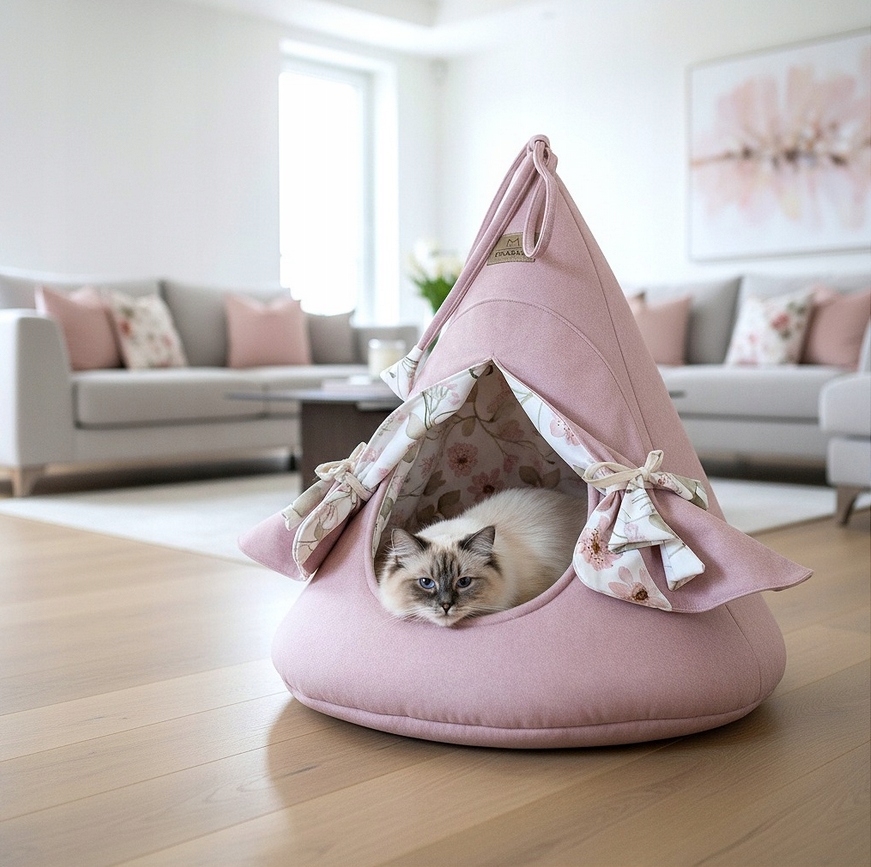 Pelíšek pro kočky Cat Cab Royal s polštářem 50x58 cm Pražské Barvy