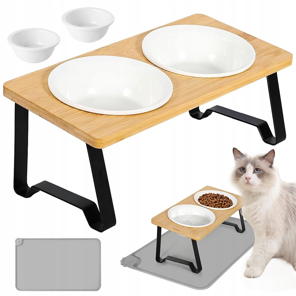 Levně Keramický Stojan Na Misky Pro Kočky S Výškou 10-12.5 CM