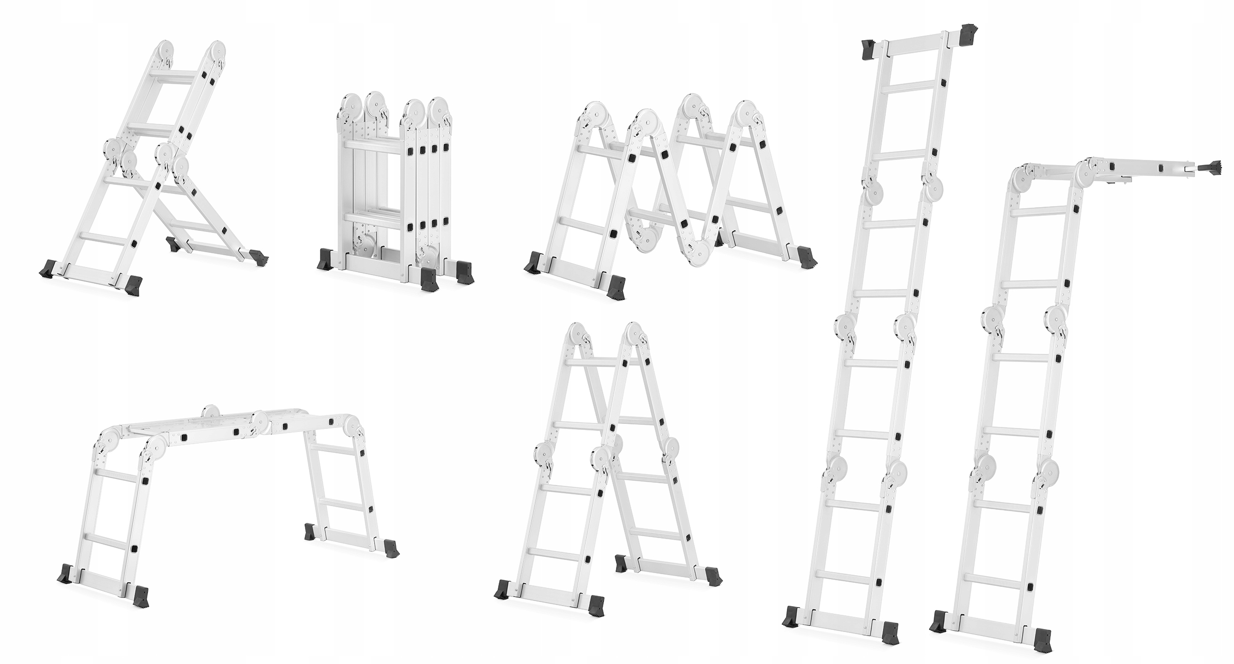 DRABINA PRZEGUBOWA ALUMINIOWA 4X2 PODEST PODESTEM SKŁADANA WIELOFUNKCYJNA Liczba elementów 1