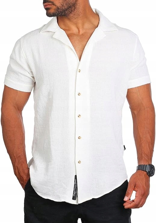 Prodyšná Pánská Košile S Volnou Vazbou, Zajímavá Struktura, Bílá L