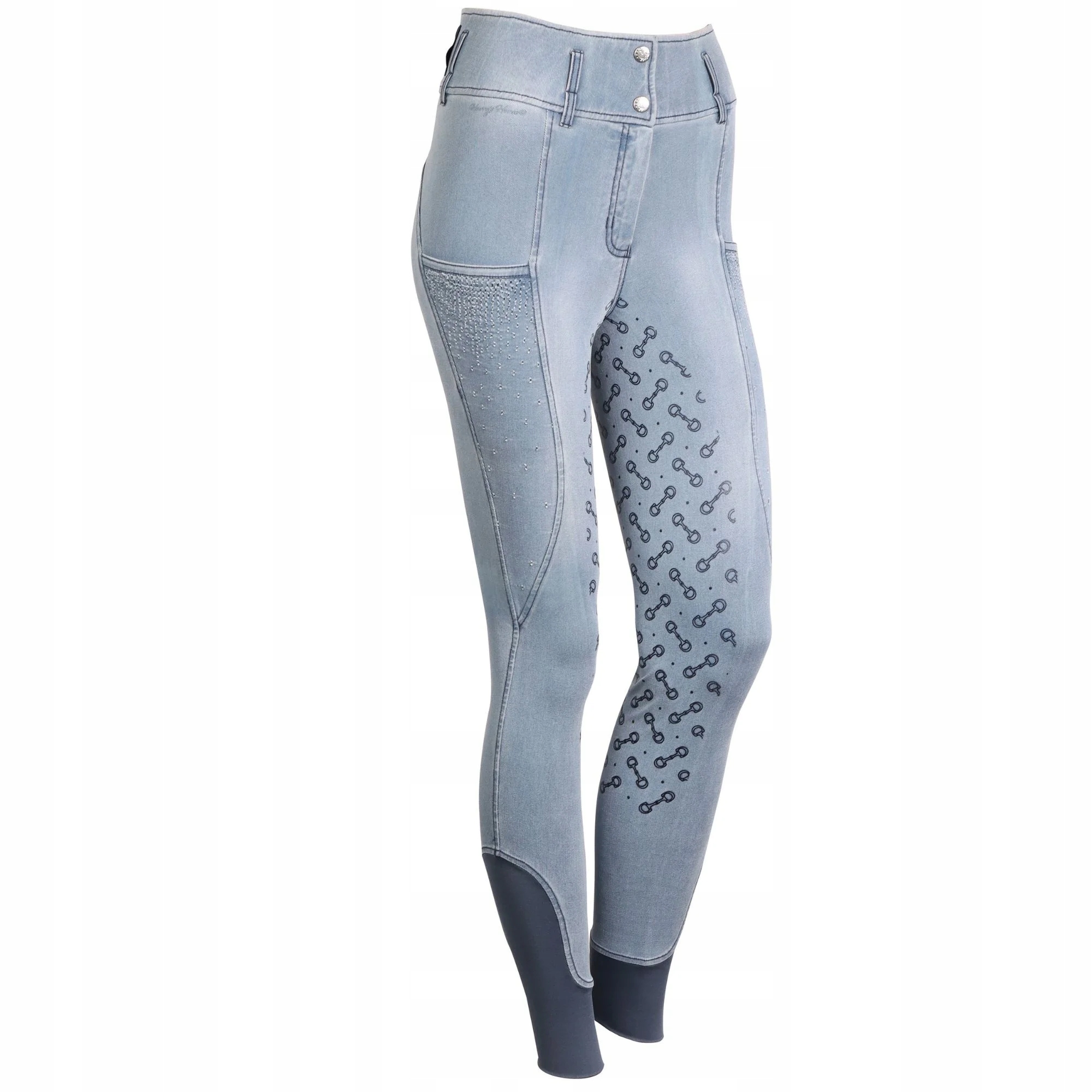 Jezdecké legíny Hh JustRide Retro AW25 džínové modré 34