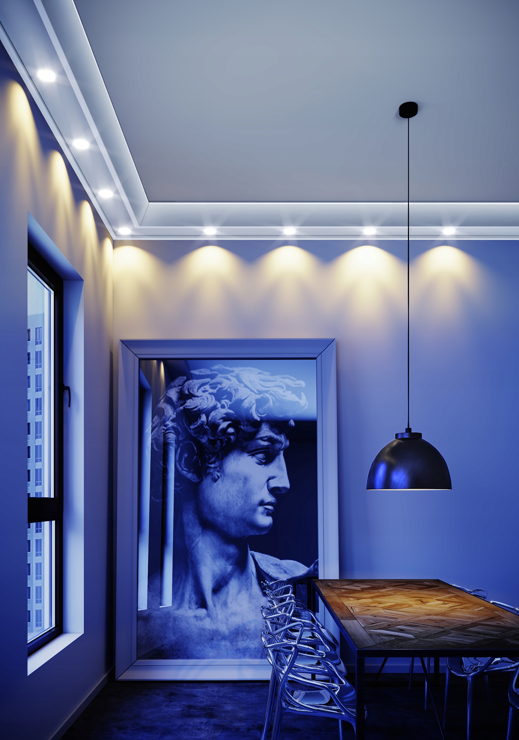 PODWIESZANY SUFIT, HALOGEN, ZABUDOWA SUFITU, LED Wysokość 60 mm