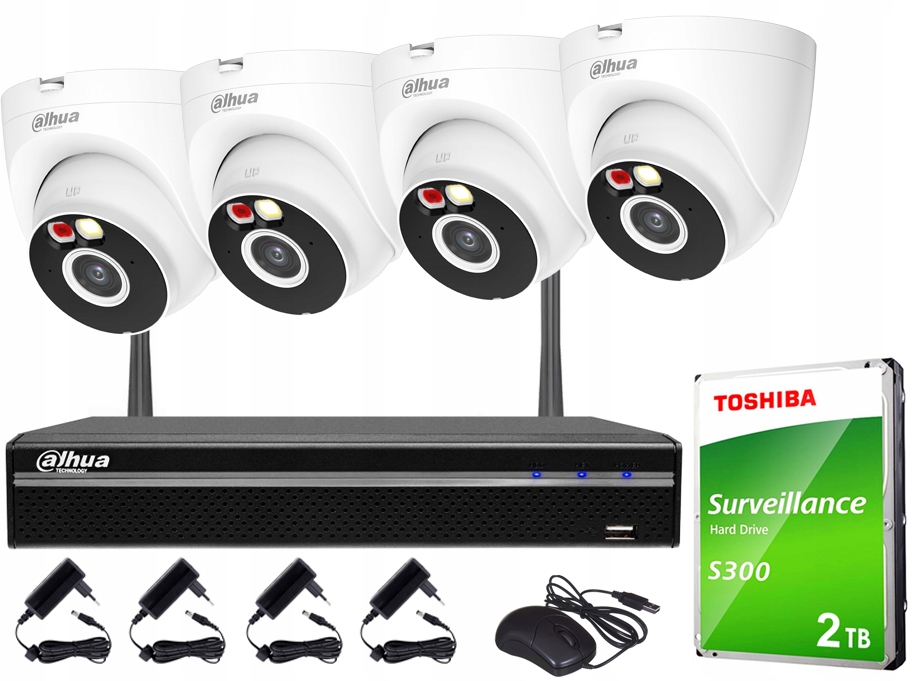 Monitorovací sada Wifi 4MPx Dahua 4 kamery T4A-PV Smart Dual Light Audio