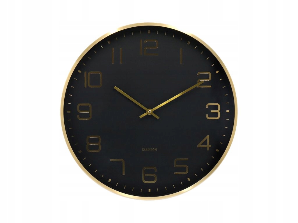 Nástěnné hodiny Elegance Glow, Ø 40 cm, černé