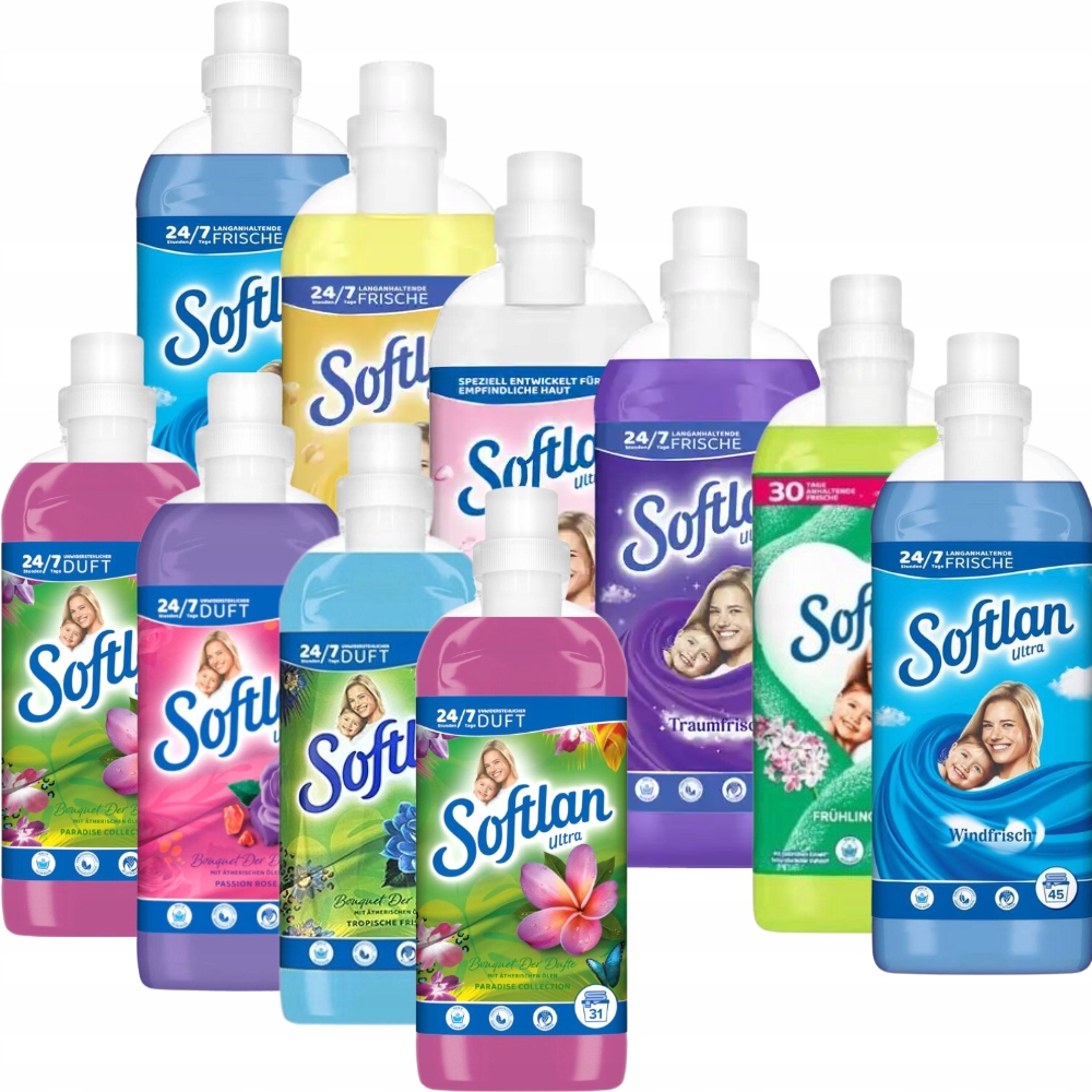 Softlan Tekutý Koncentrát Na Oplachování Tkanin 10kusů MIX De Německá Sada
