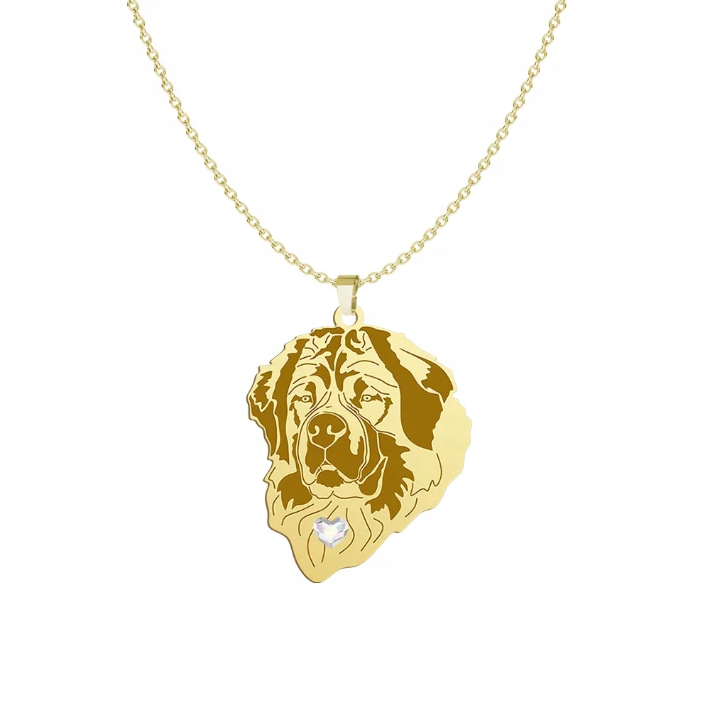 Zlatý náhrdelník s psem Moskevský hlídací pes 925 Řetízek Dárek Žena Gravírování