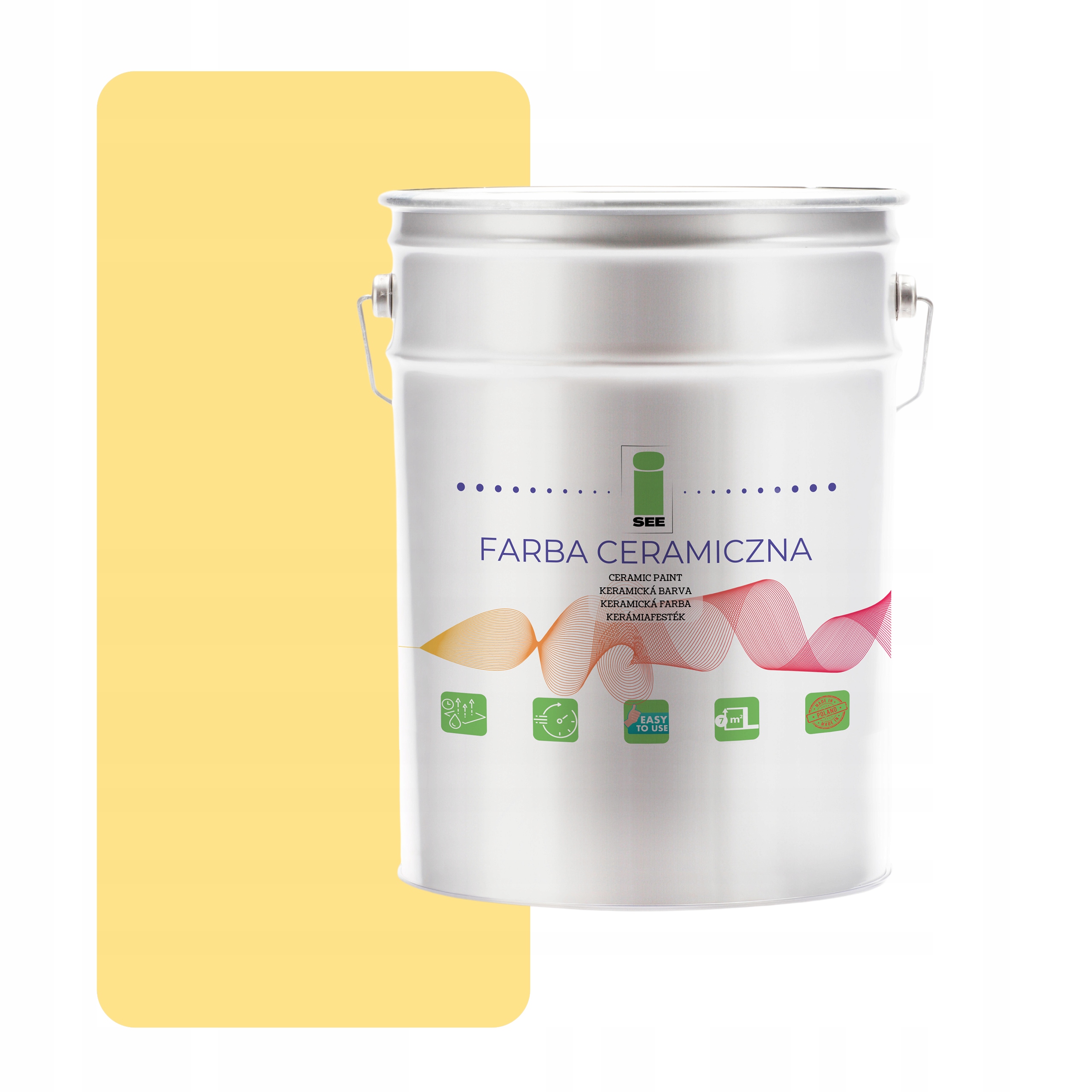 Keramická Farba Na Steny Umývateľná, Žltá, Svetlá, 5 L, Odolná Voči Škvrnám