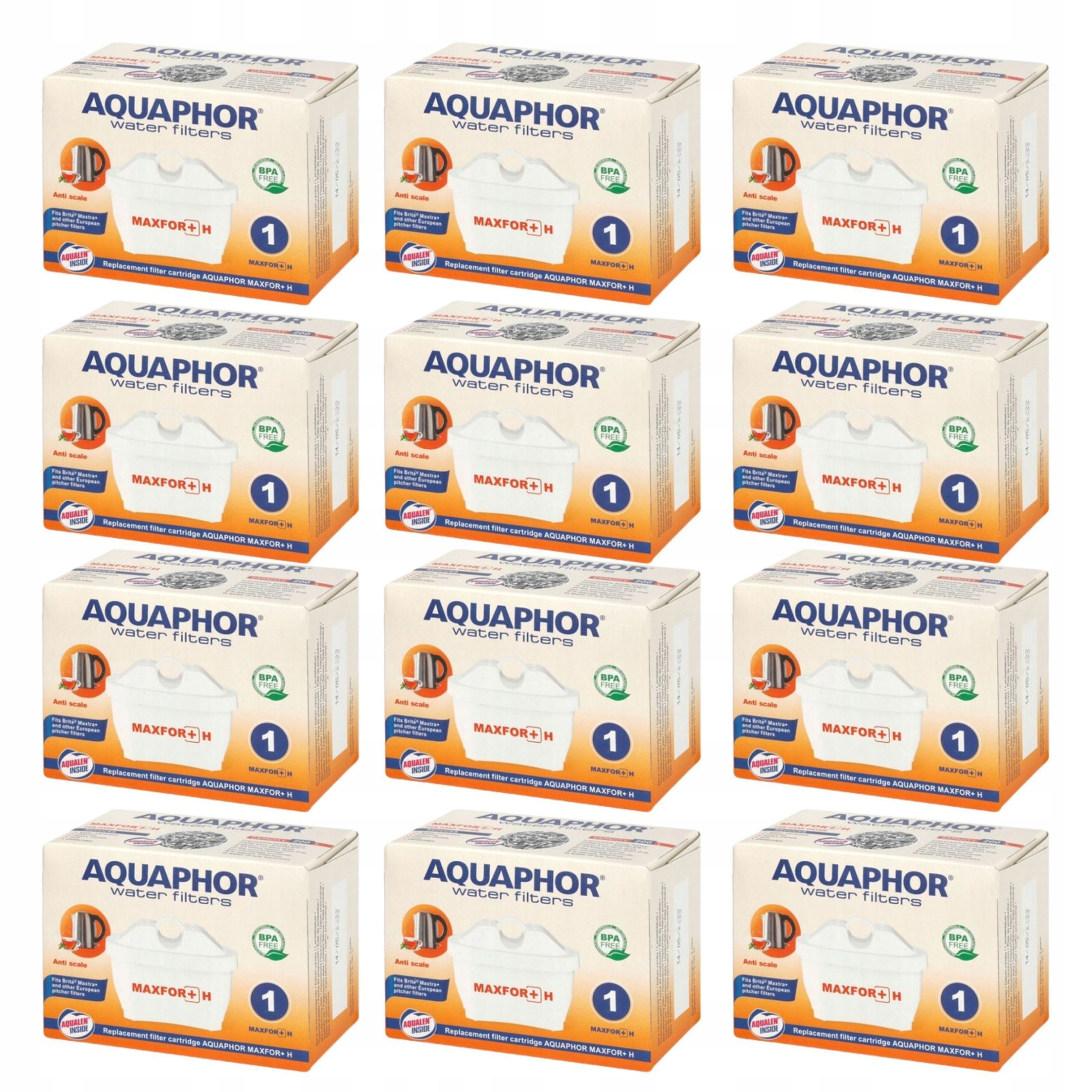 Filtr do dzbanka Aquaphor Maxfor+ H (do twardej wody), 12szt.