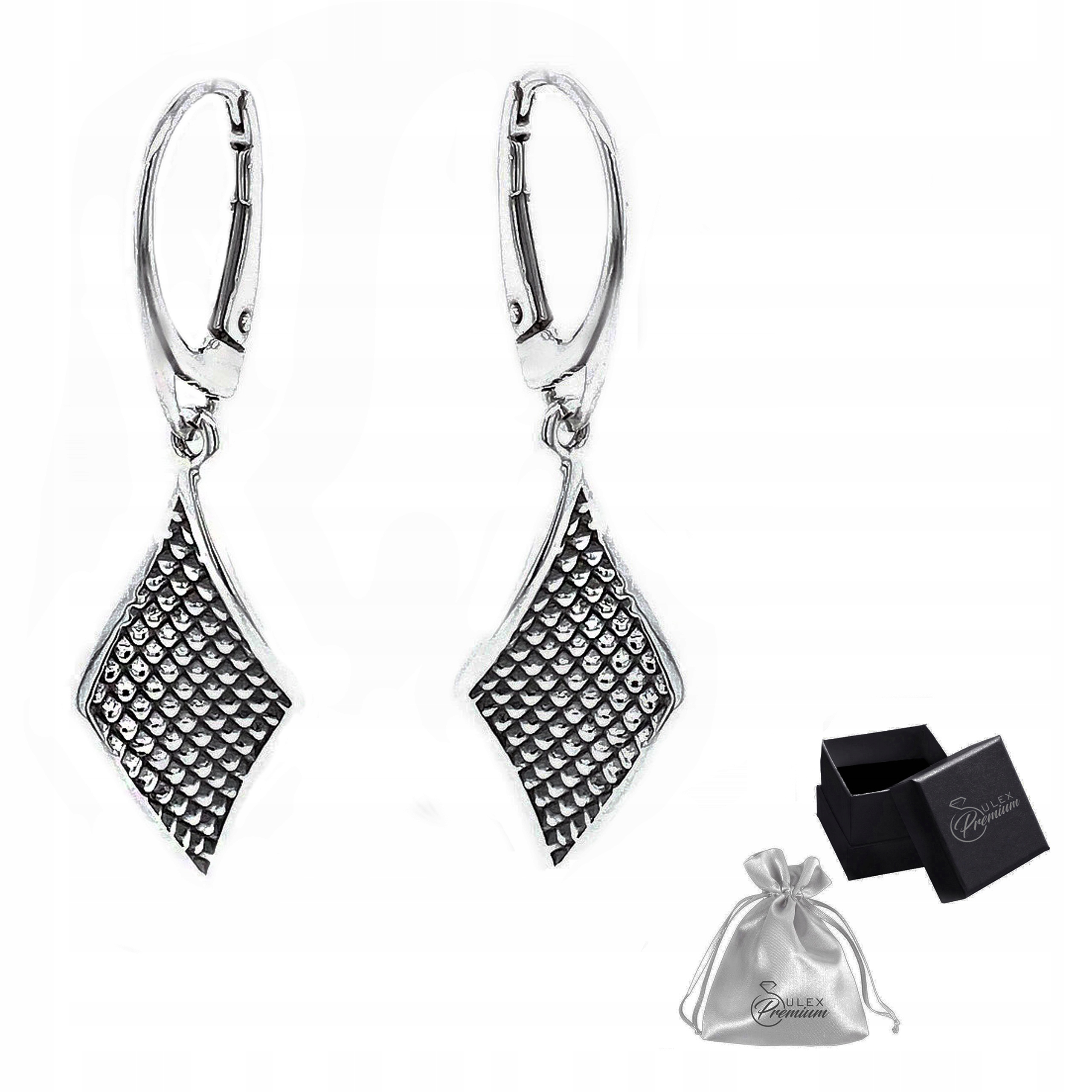 Stříbrné náušnice ryzost 925 Efektní Náušnice s geometrickým motivem Romby