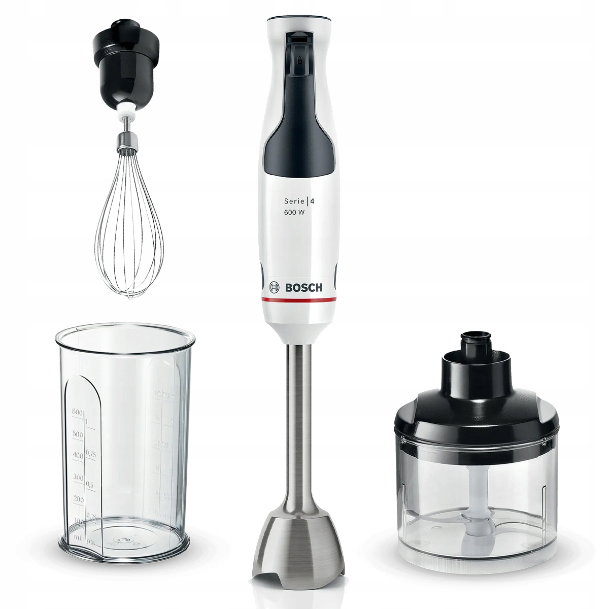 Blender ręczny z rozdrabniaczem Bosch MSM4W221 ErgoMaster 600W QuattroBlade