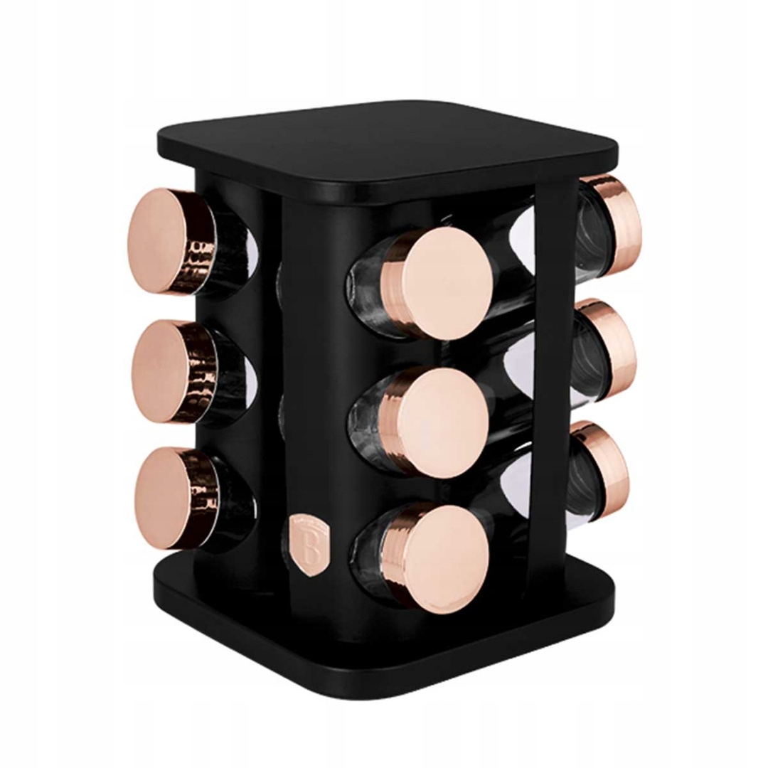 Otočný Stojan Na Koření 12 Nádob Berlinger Haus BH-8559 Black Ros