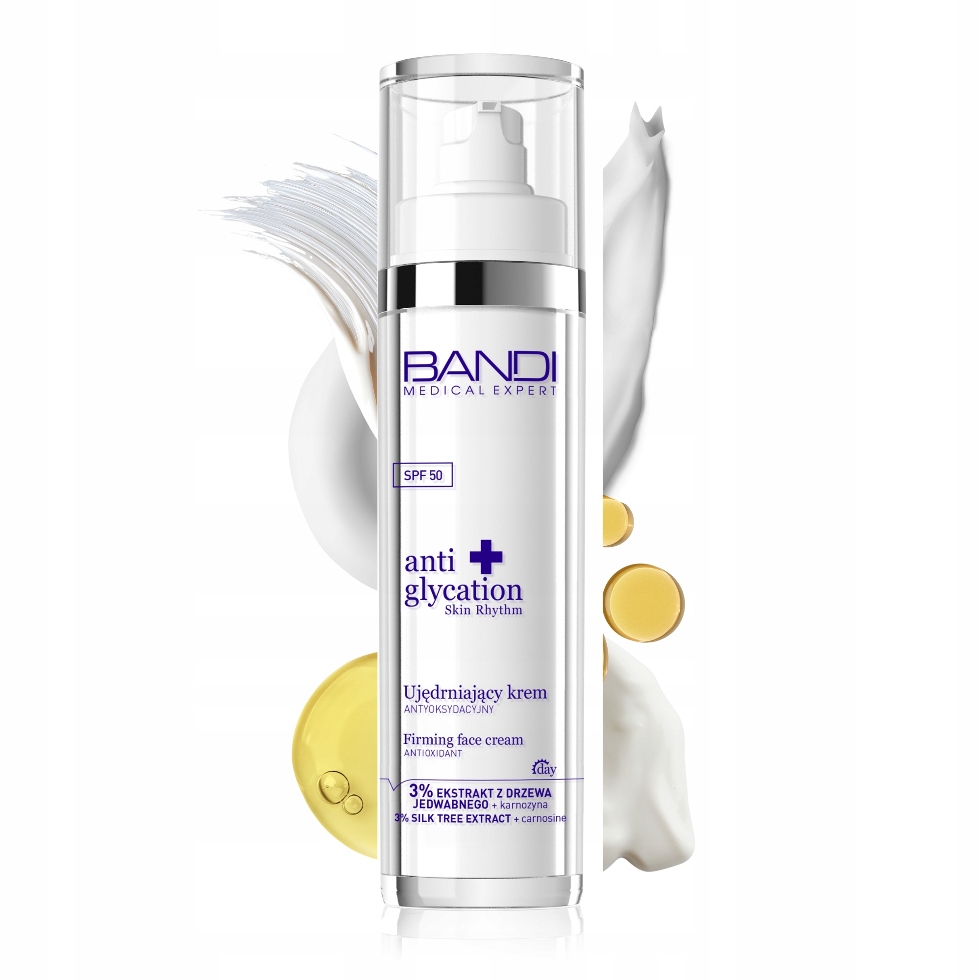 Bandi krem przeciwstarzeniowy do twarzy antyoksydacyjny Spf 50, lifting