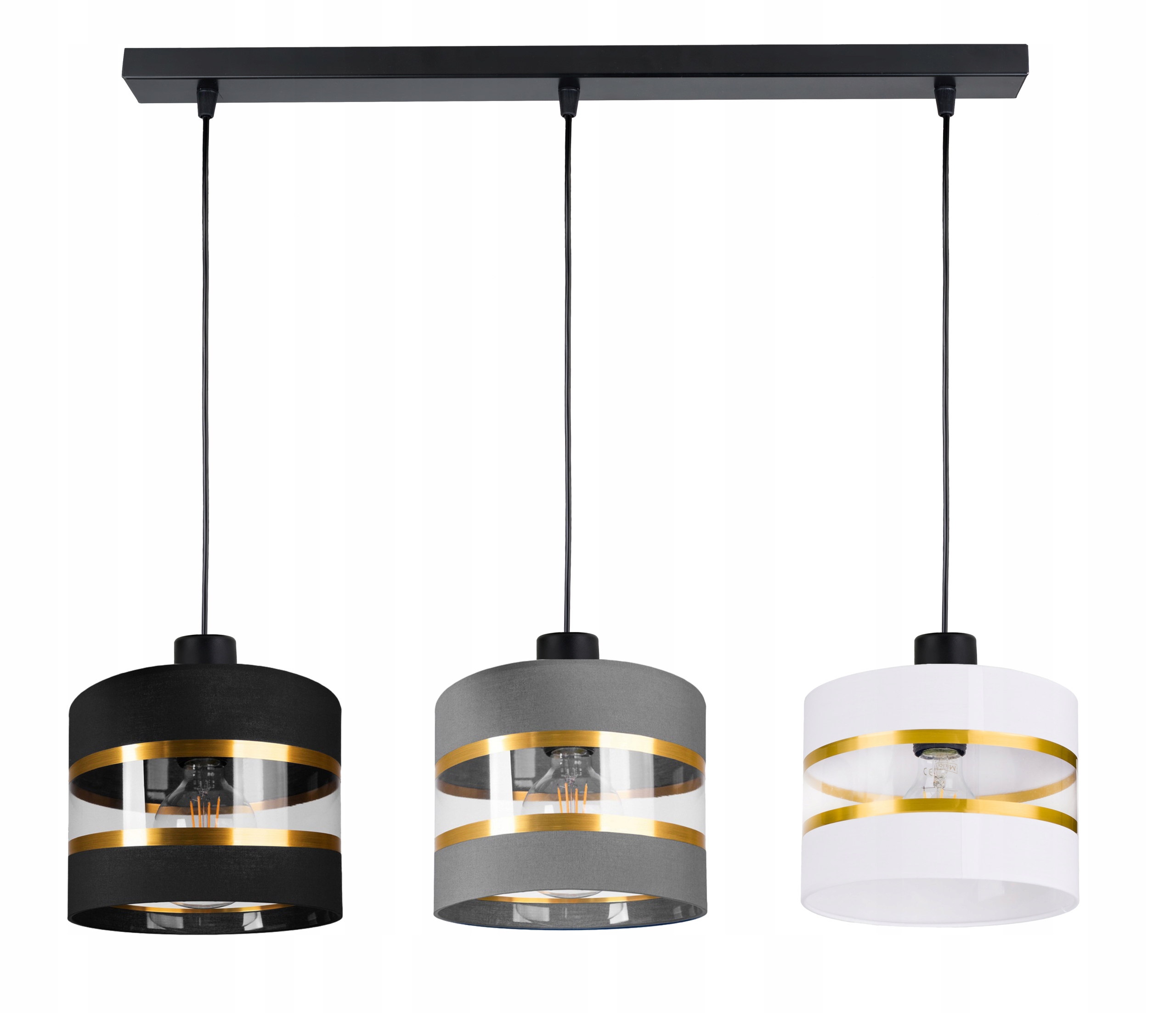 Závěsná Lampa Zwis stropní lustr Abažur 3xE27