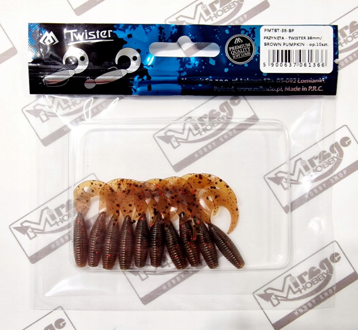 Mikado Twister 3,8cm Brown Pumpkin (op. 10szt) Na Okonie Killer