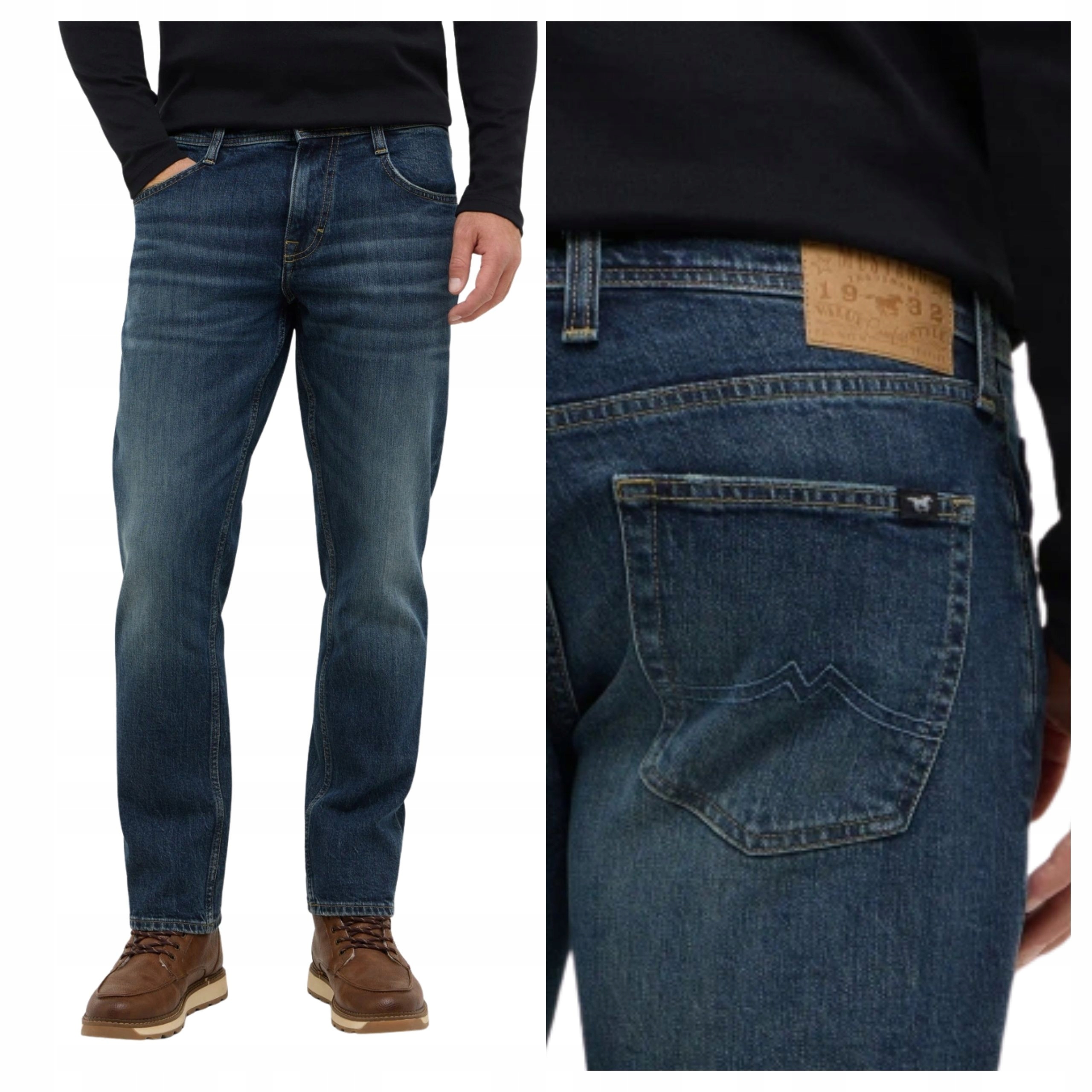 Pánské džínové kalhoty Mustang Denver Straight Modré Denim W32 L34