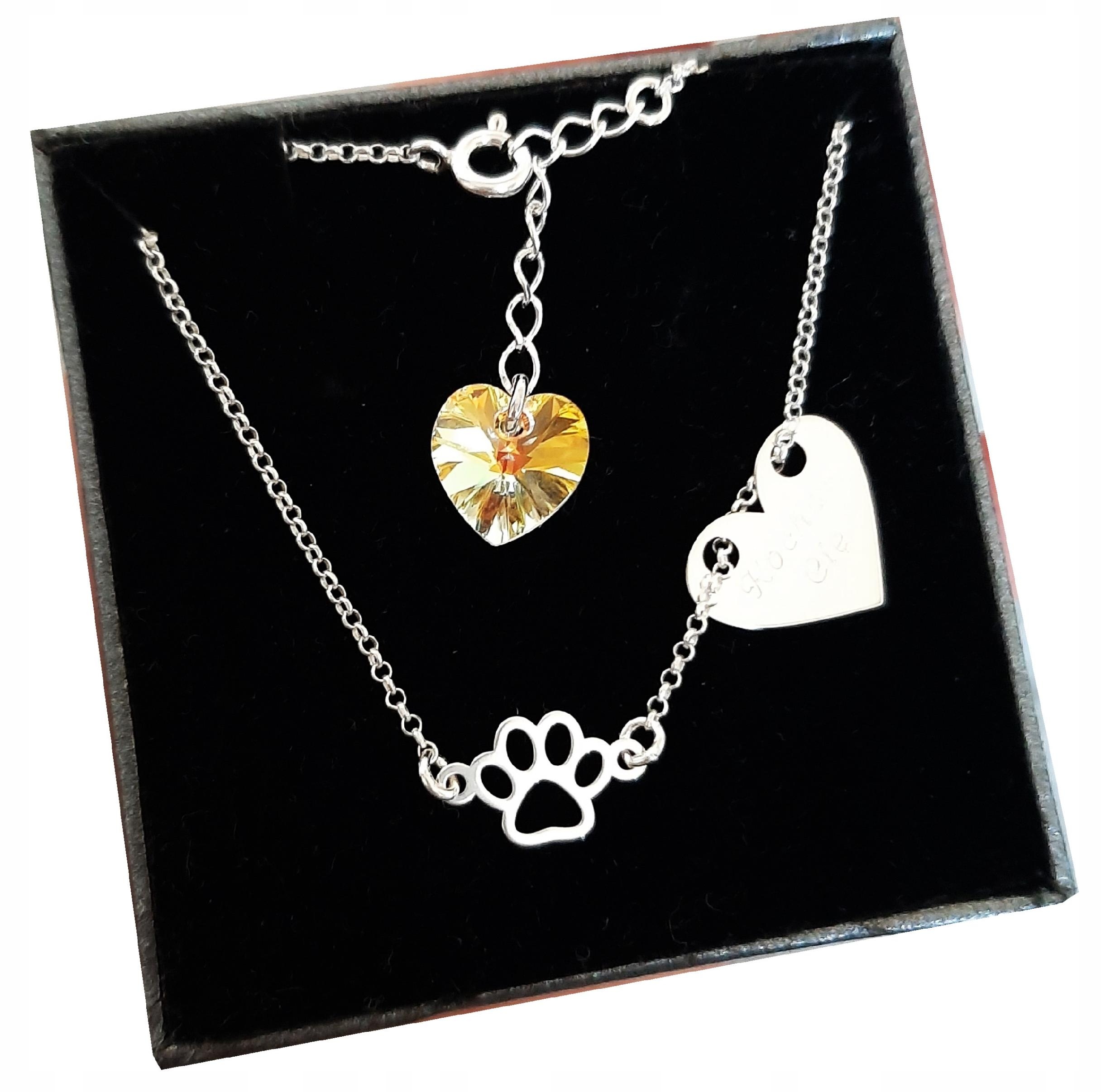 

Bransoletka łapka łapa serce Grawer Kr. Swarovski