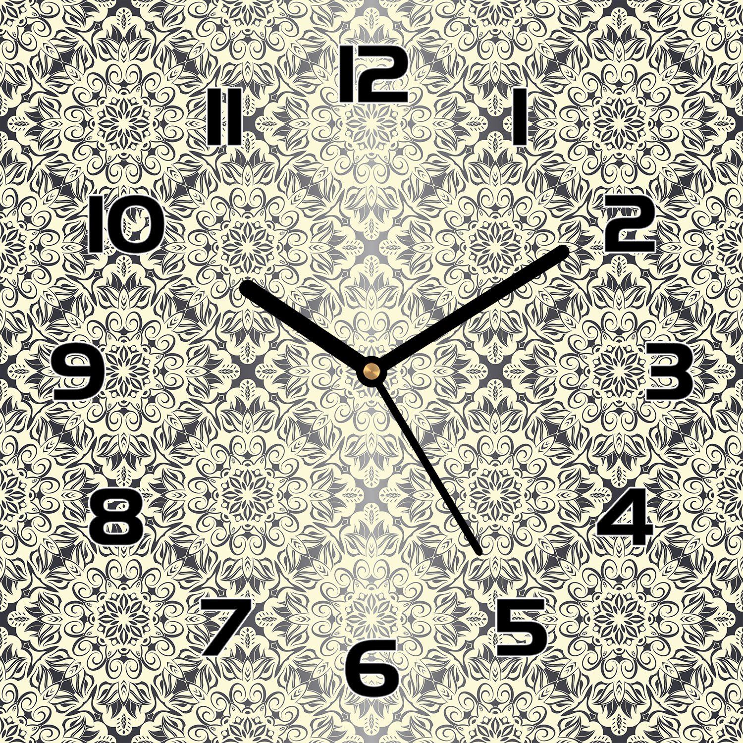 

Zegar ze szkła Królewski kwiatowy wzór 30x30 cm