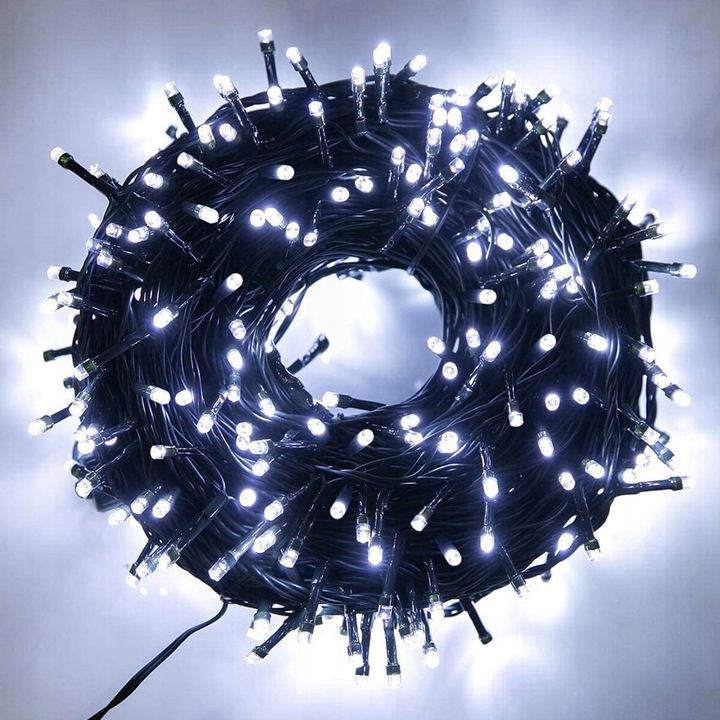 

Lampki Choinkowe 100 Led Białe Zimne Stałe Flash
