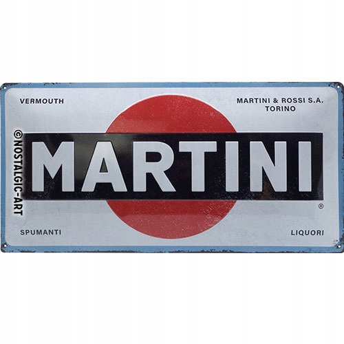 Plakát plechový 25x50 cm Martini Logo White retro