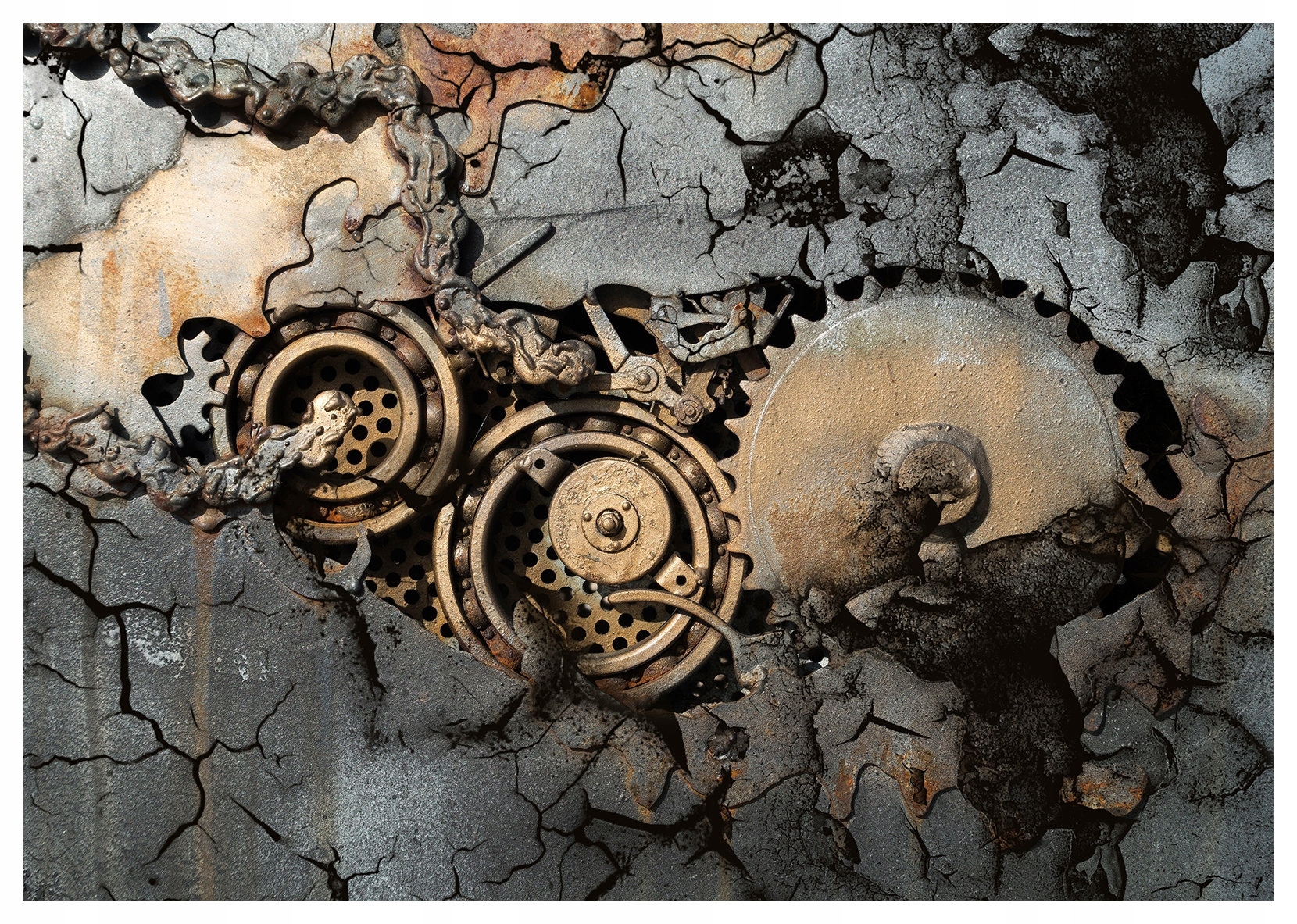 Fototapeta flizelina Kovové ozubení industriální styl loft 312x219 lepidlo