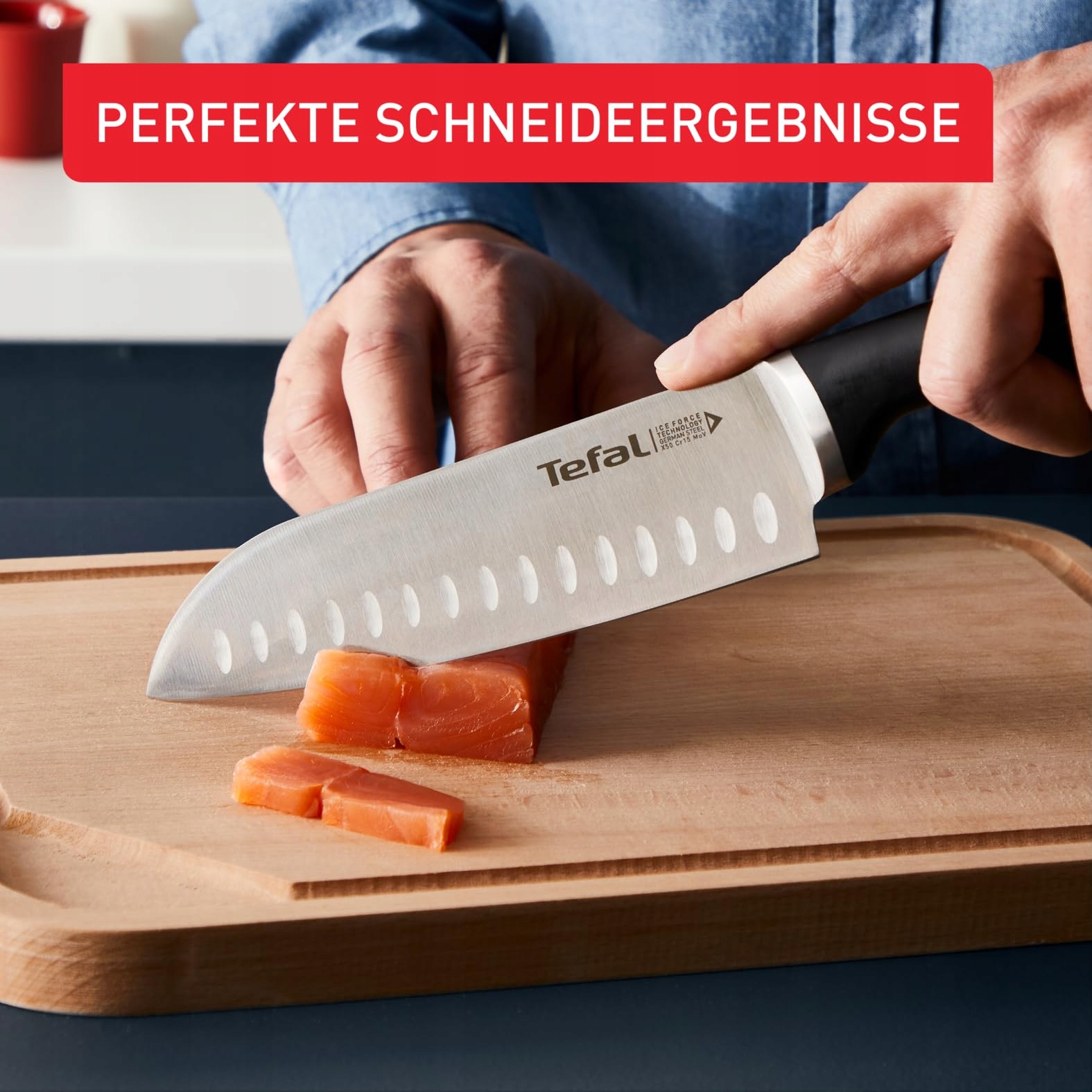 TEFAL Zestaw Noży Ice Force Blok Drewniany 5 Noży Stal Nierdzewna — miniatura 5