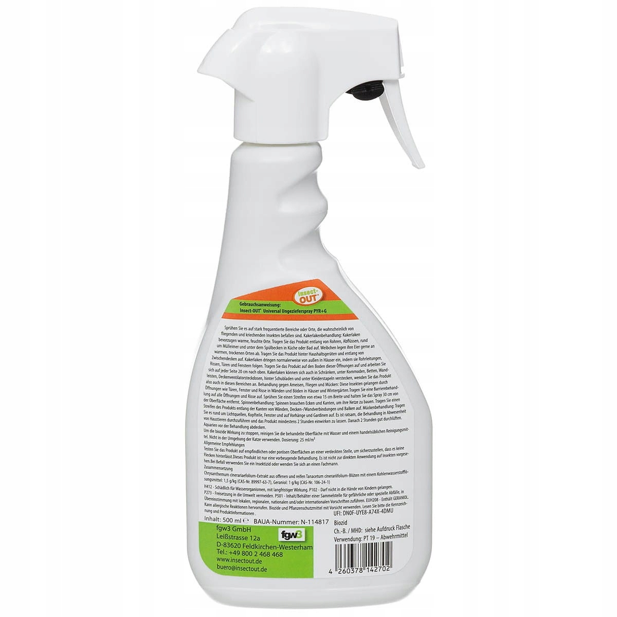 PREPARAT ŚRODEK NA KOMARY KLESZCZE MUCHY MESZKI MFH INSECT OUT SPRAY 500ML Marka MFH