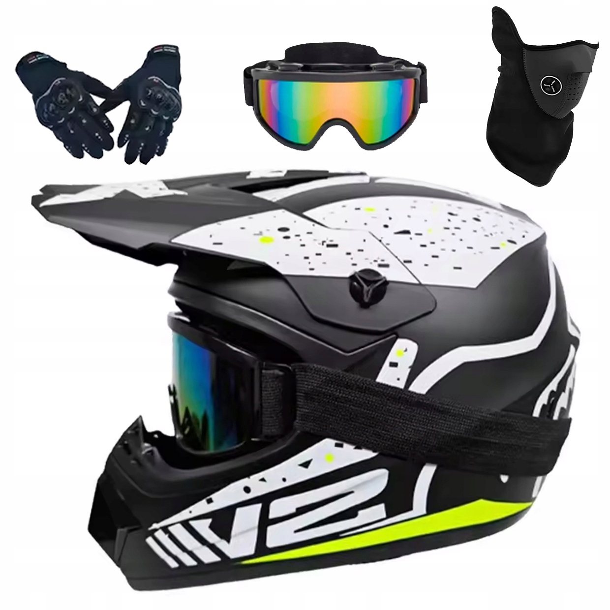 Helma Na Elektrickou Koloběžku Cross Enduro Quad Bmx Helma Brýle Rukavice S