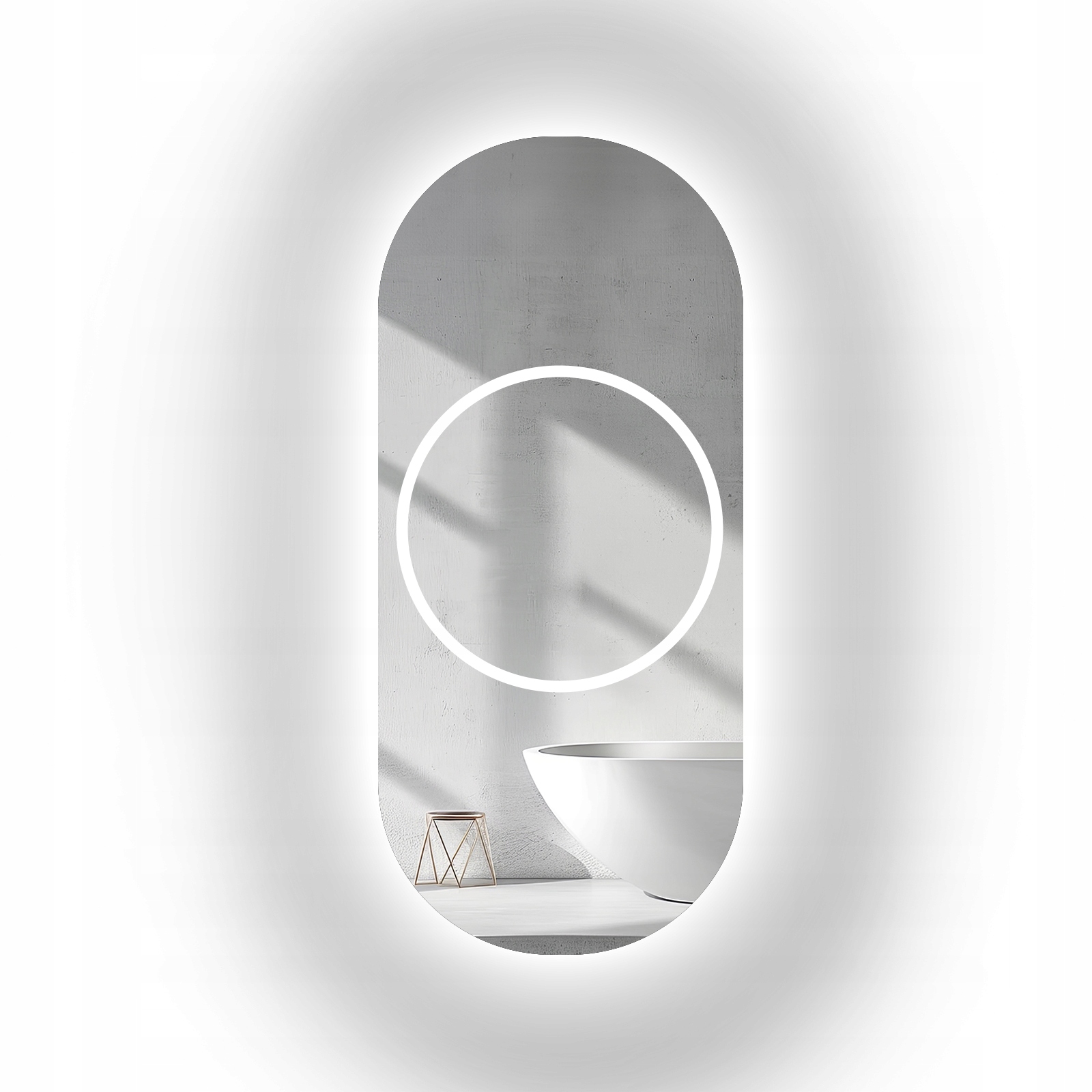 Zrcadlo oválné pískované s Led podsvícením Leo 60x120