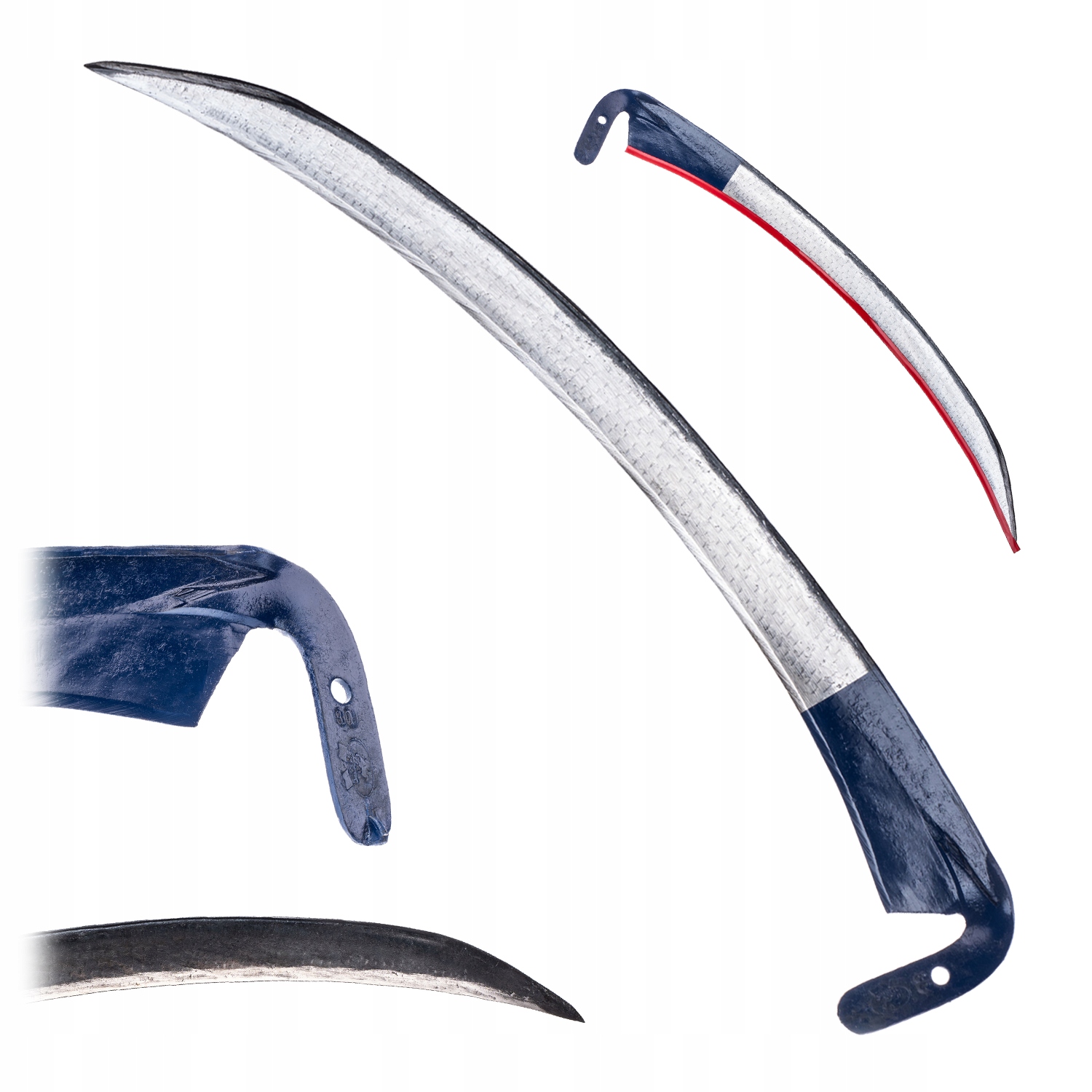 Kosa Ręczna Kuta Ostrzona 80 cm Trawy Metalowa Solidna Mocna Ogrodowa Leśna