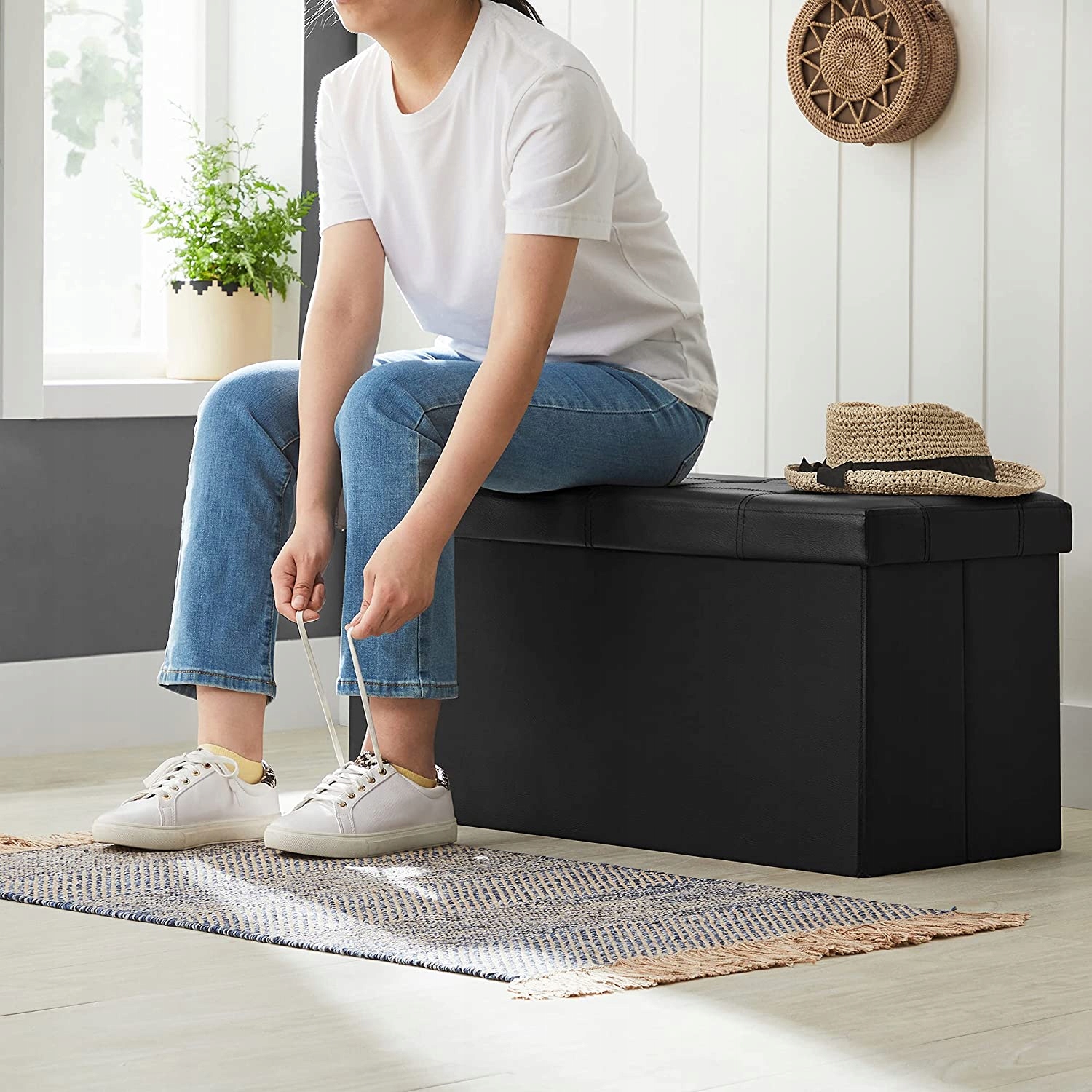 PUFA SIEDZISKO SKRZYNIA ŁAWKA EKOSKÓRA 0625 Głębokość mebla 38.01 cm