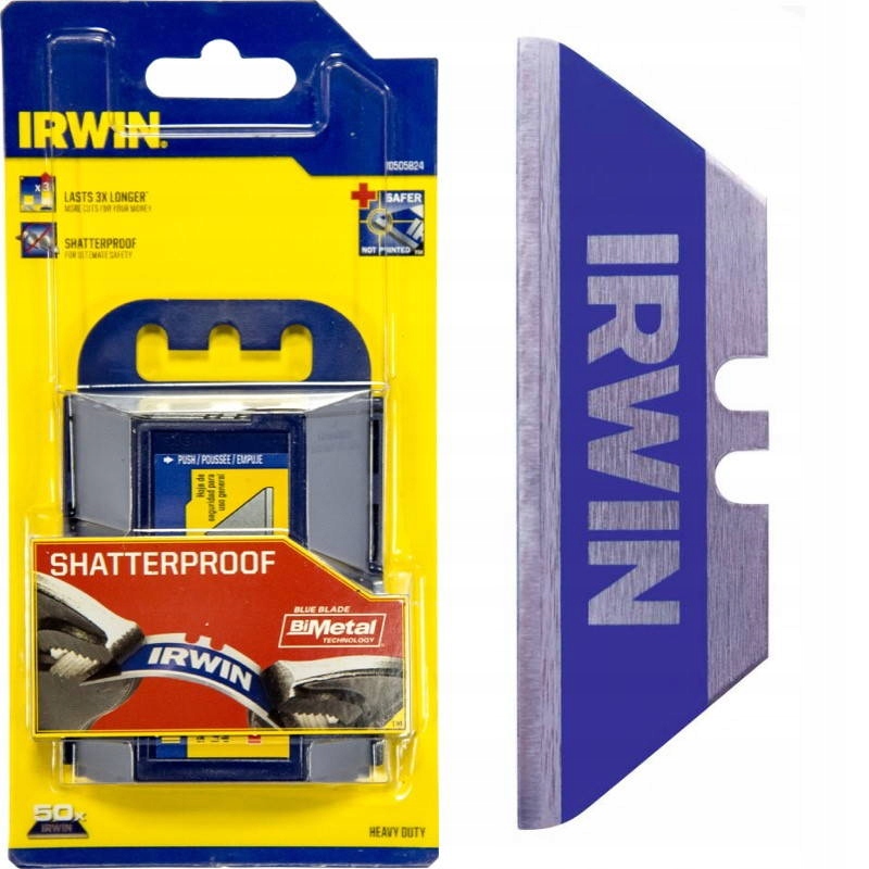 

Ostrza trapezowe bezpieczne Bi-Metal 50szt Irwin