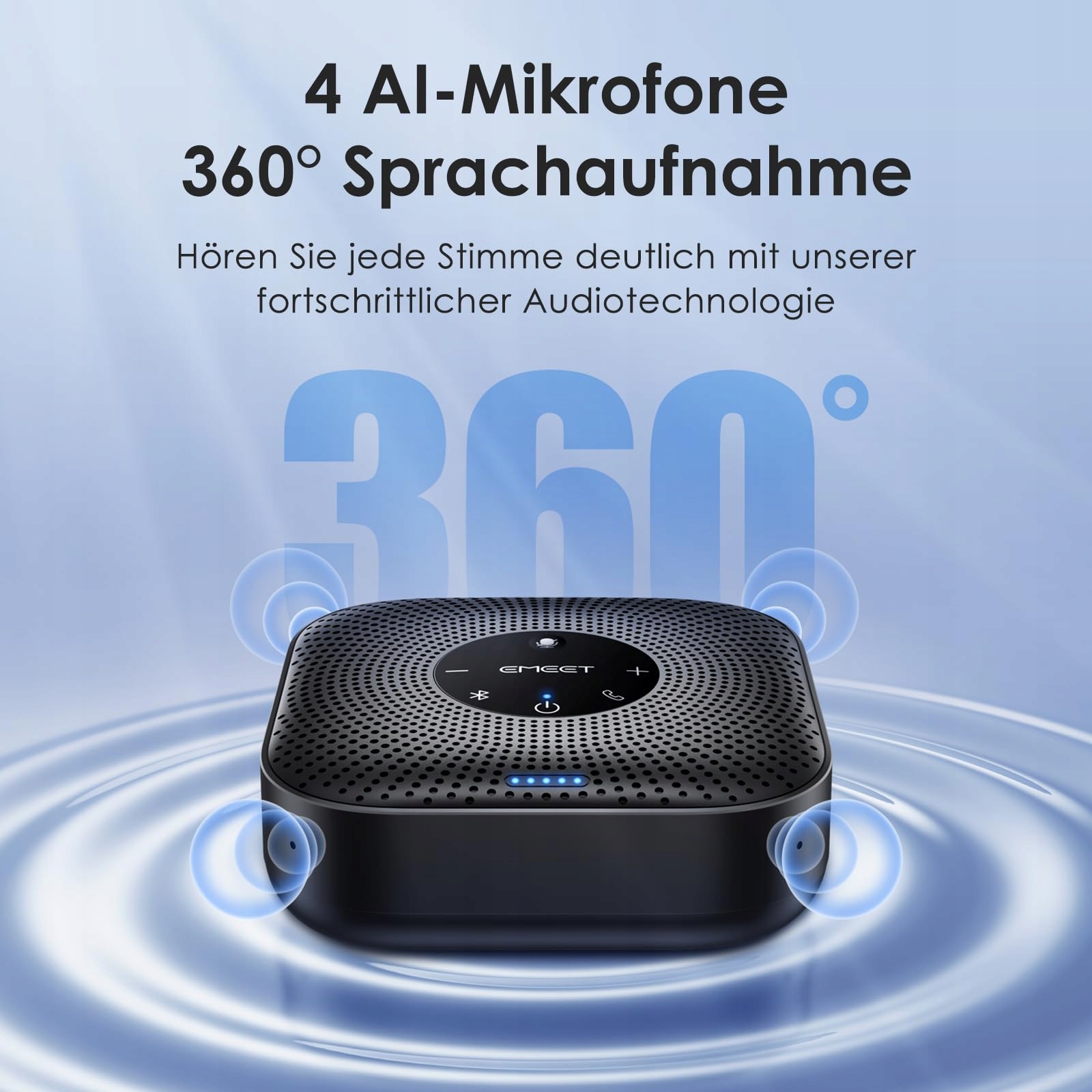 EMEET Głośnik Konferencyjny M0 Plus 4 Mikrofony 360° Zasięg USB PC Skype — miniatura 2