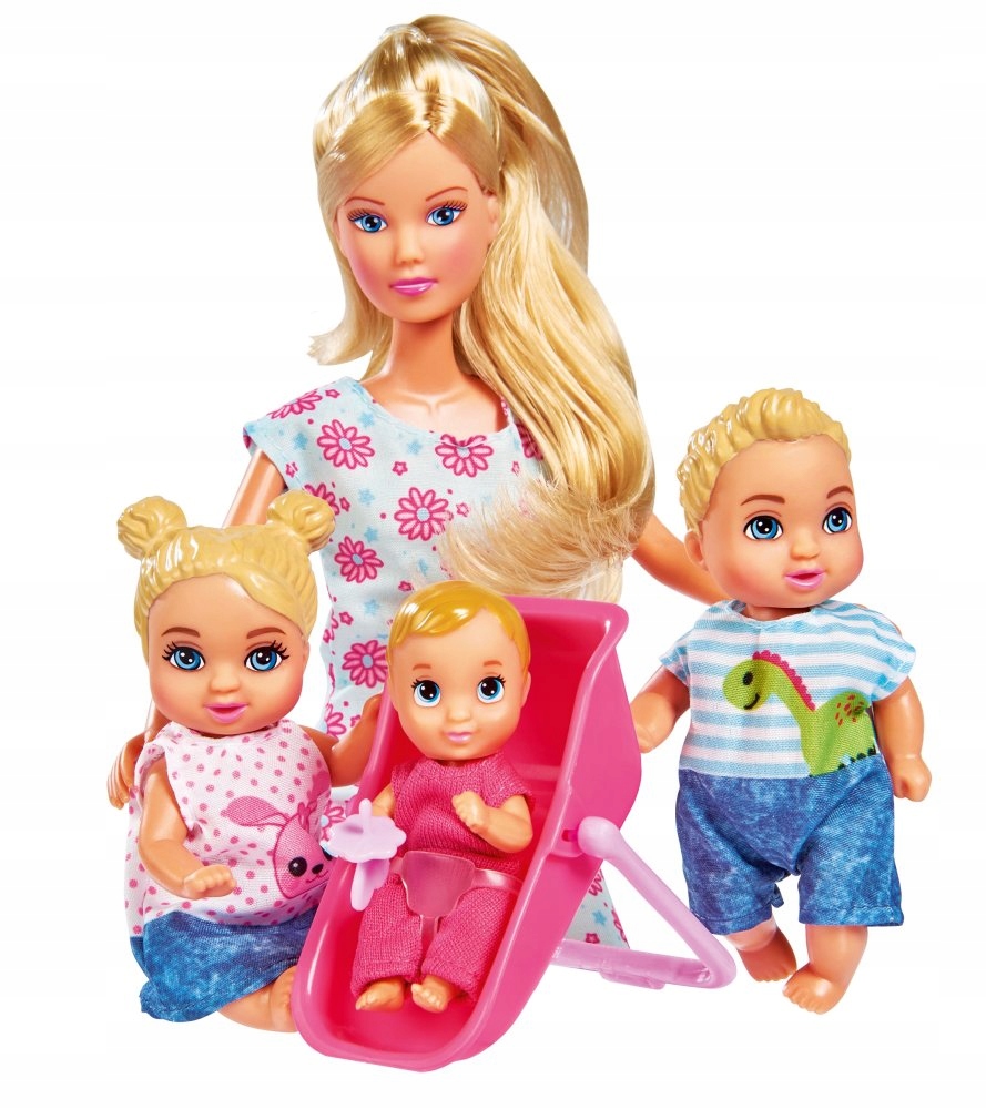 SIMBA RODZINA LALKA STEFFI EVI ZESTAW BOBAS WÓZEK Bohater brak