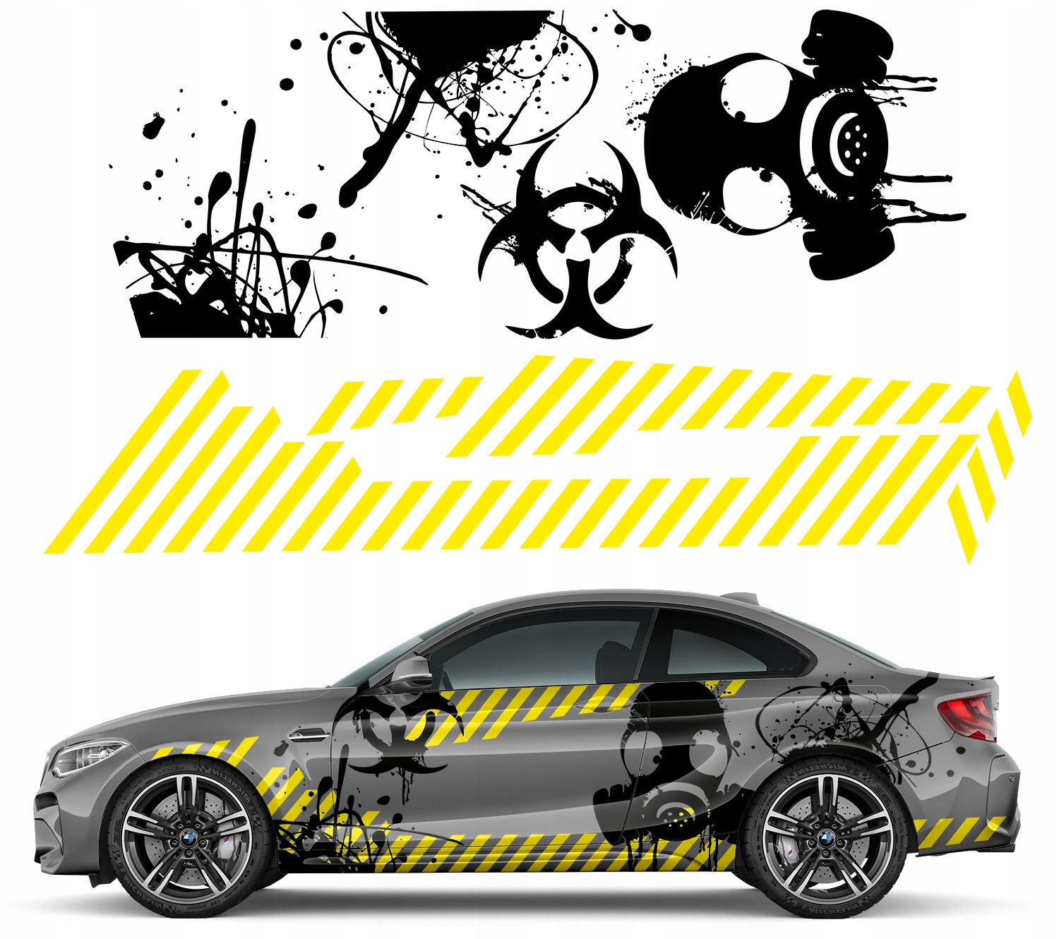 NAKLEJKI na Auto MOTYW BIOHAZARD 90x1080cm