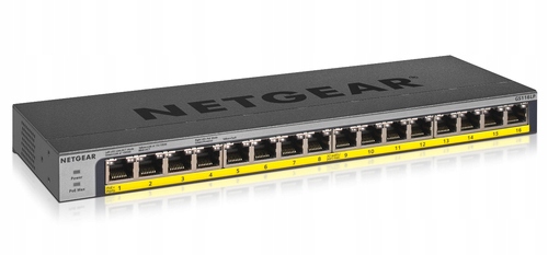 Netgear GS116LP Switch PoE 16-Port Gigabit Nespravovateľný čierny