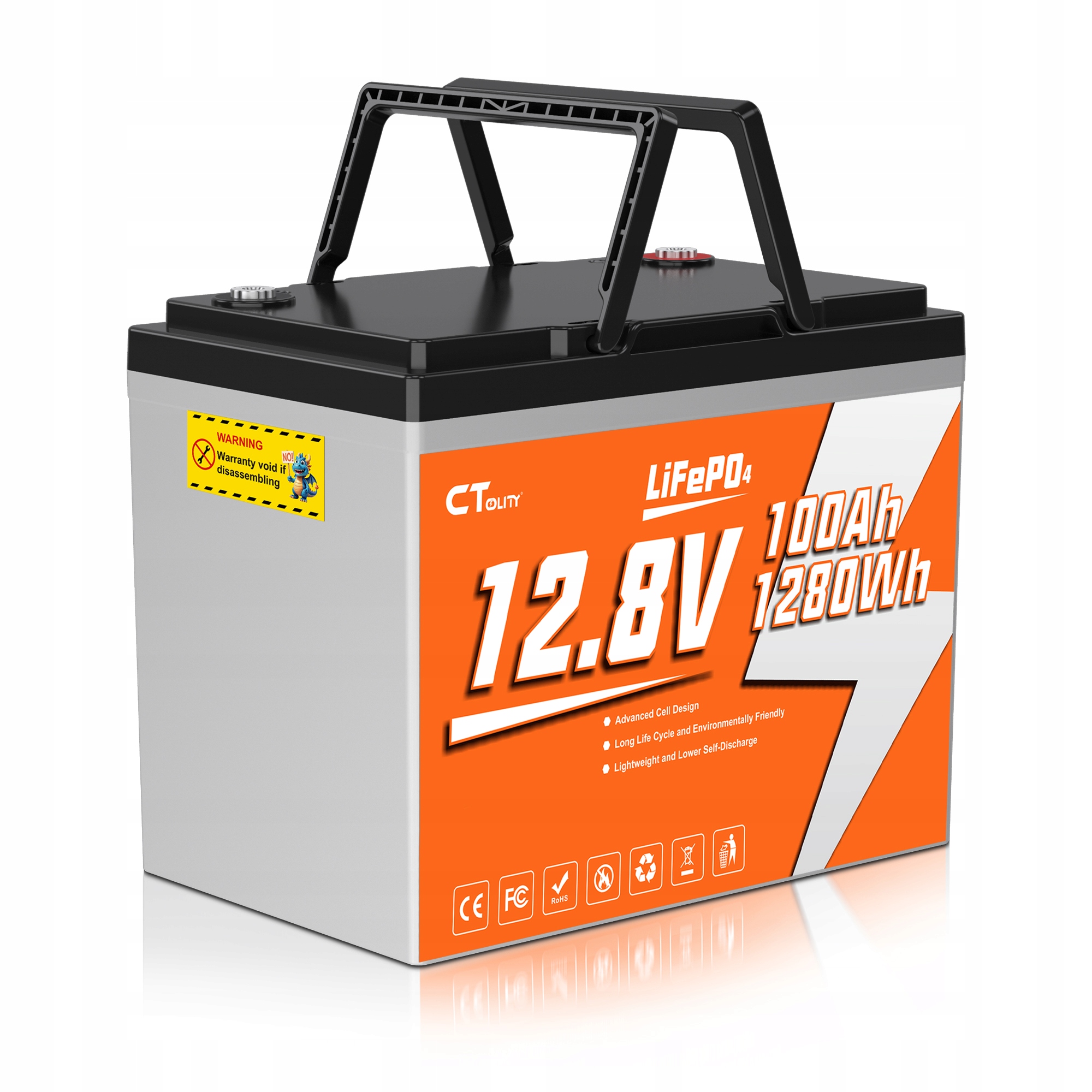 12V 100Ah LiFePO4 batéria 1280Wh pre obytné vozidlá, solárne systémy, lode, karavany, 10,5 kg